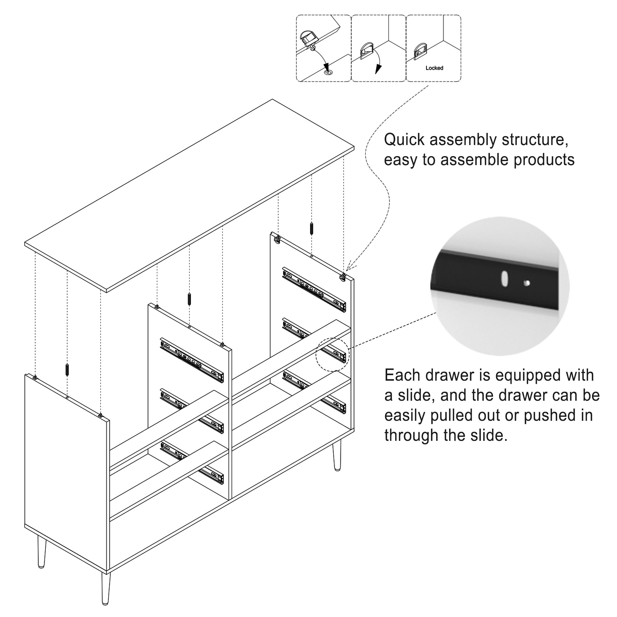 Clihome WF-JH-016-BL-N dressers - View #9