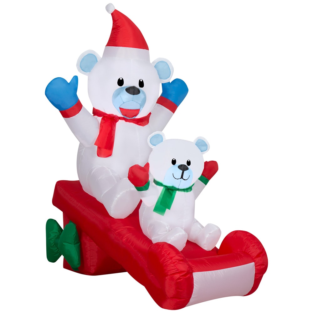 Holiday Living 4.49-ft Lighted Bear Christmas Inflatable At Lowes.com