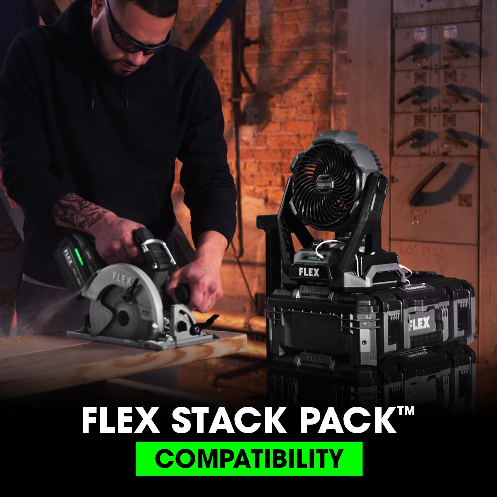 FLEX 8.5-in 24-Volt 10-Speed High Velocity Indoor or Outdoor Gray Industrial Fan (Battery and Charger Not Included)