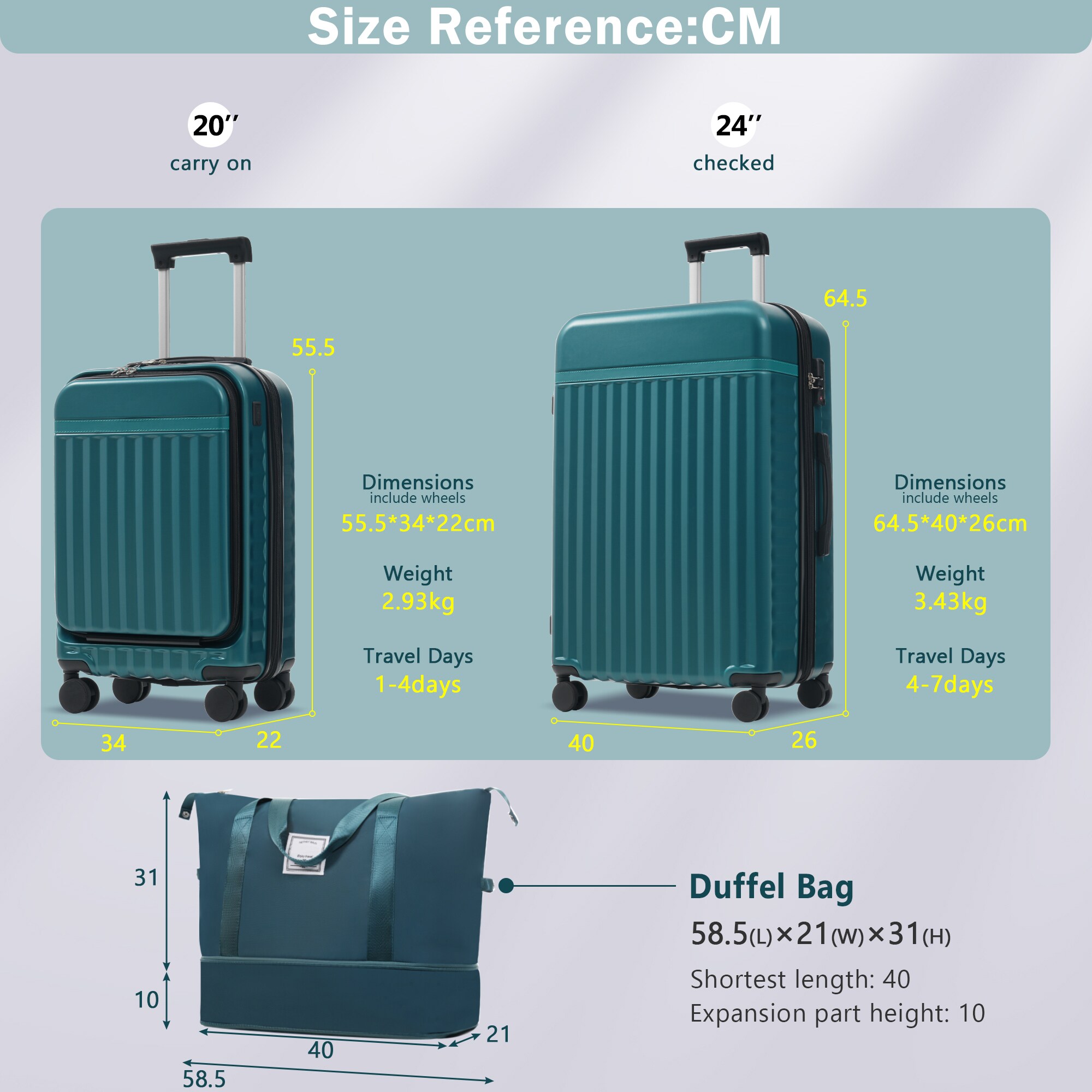 ModernLuxe L3P-N732P326130F Luggage-And-Luggage-Sets - View #17