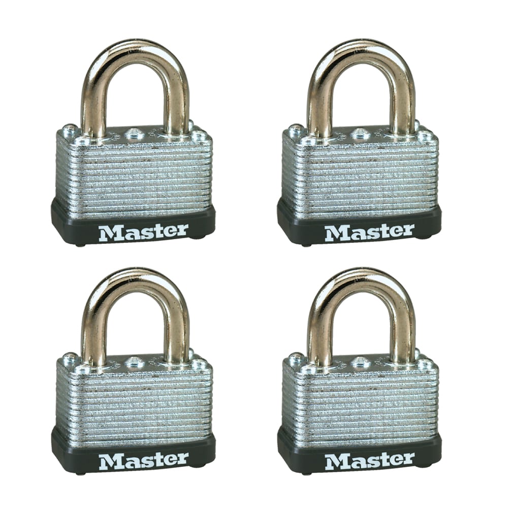 Master Lock 8596QHHC Warded Keyed Padlock, 1-11/16-in Wide x 1 Shackle Keyed Alike (4-Pack)