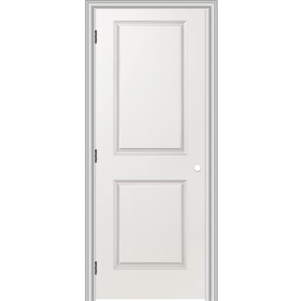 RELIABILT 271134 28-in x 80-in Off-white Hollow core 2-panel square Right hand Smooth Unfinished Molded composite Split Jamb Single Prehung Interior Door 356 Casing