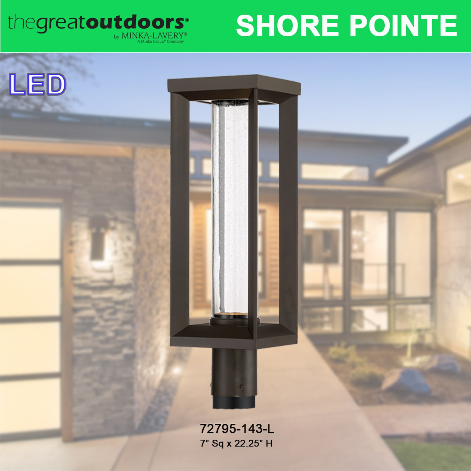 The Great Outdoors 72795-143-L Shore Pointe 22.125-Inches Oil Rubbed Bronze Modern/contemporary Outdoor Light post lantern