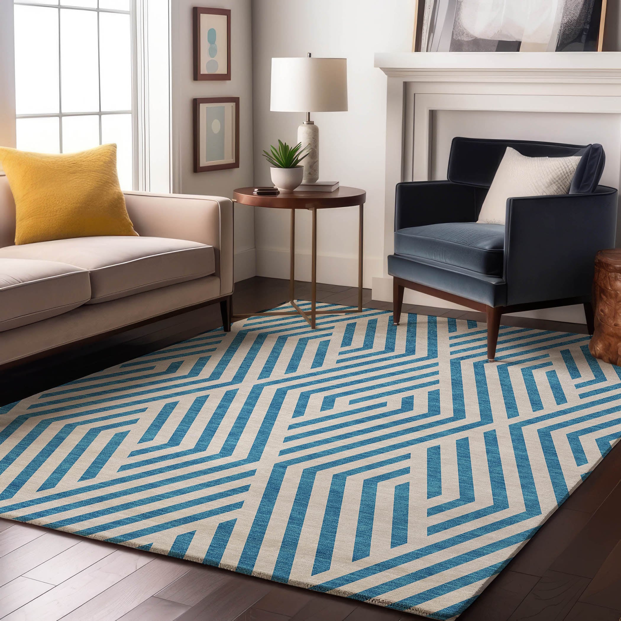 Addison Rugs AMF570TP5X8 Mayfield AMF570TP 5 x 7 (ft) Loomed Polyester Taupe Rectangular Indoor Geometric Machine washable Area rug