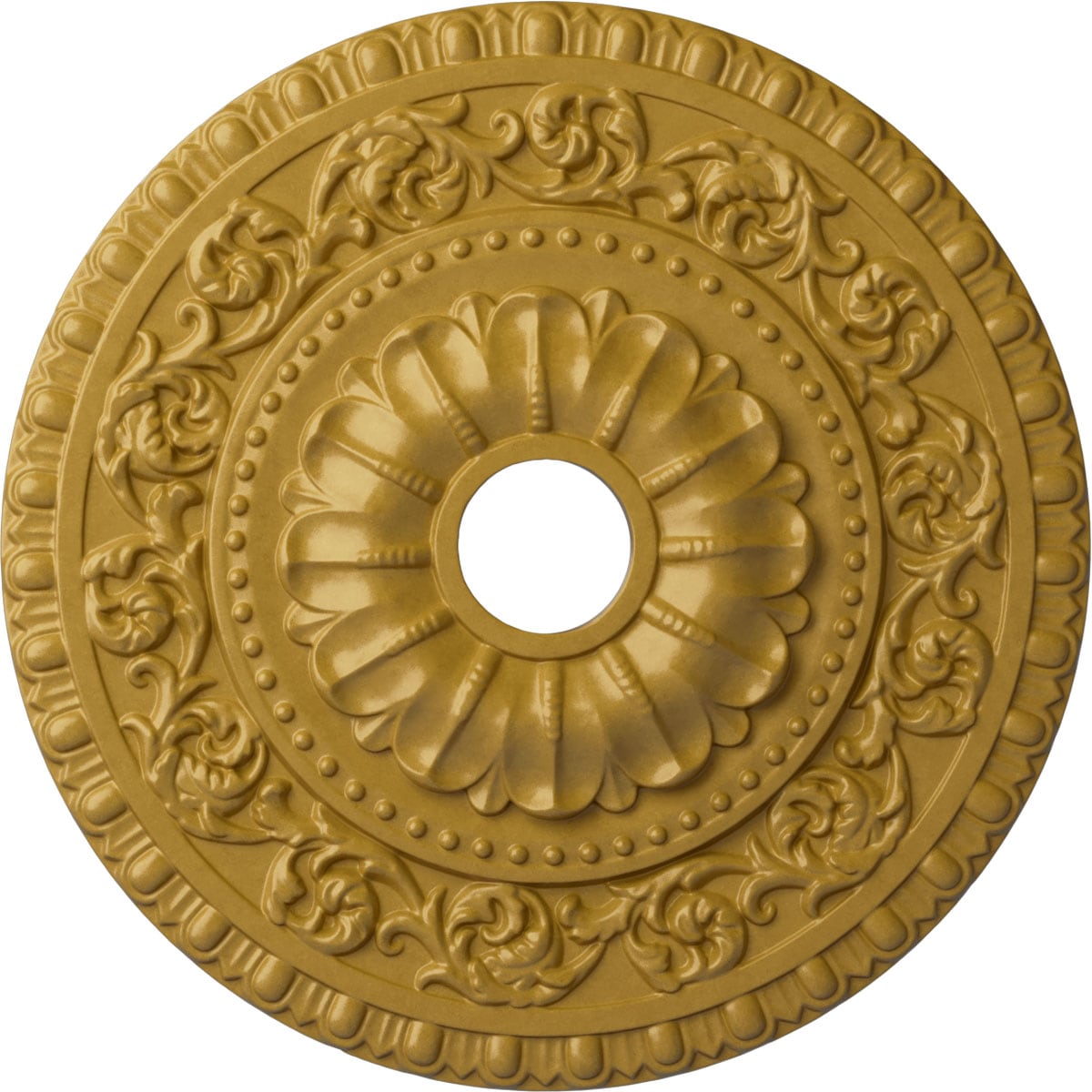 Ekena Millwork CM23VAIGS Vaduz 23.5-in W x 23.5-in L Painted Iridescent Gold Polyurethane Whole Ceiling Medallion