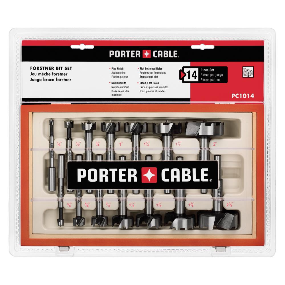 Porter-Cable Woodworking 14 Piece Steel Forstner Drill Boring Hole Saw Bits Set 