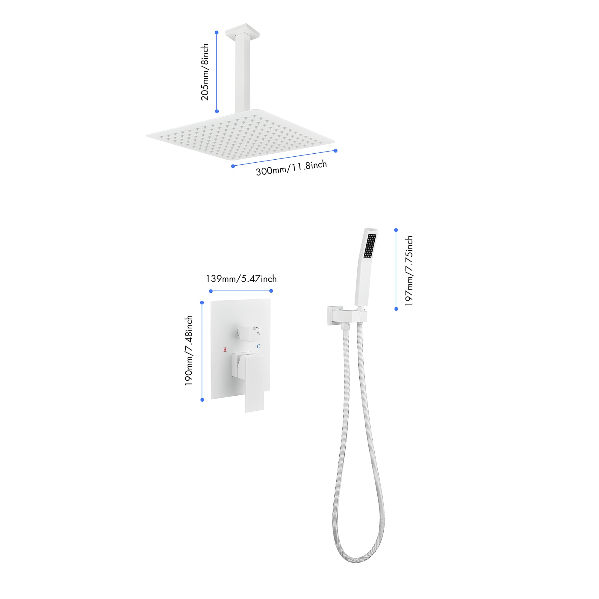 Mondawe MO2752DT-WHC Showerhead-Bar-Panels - View #12
