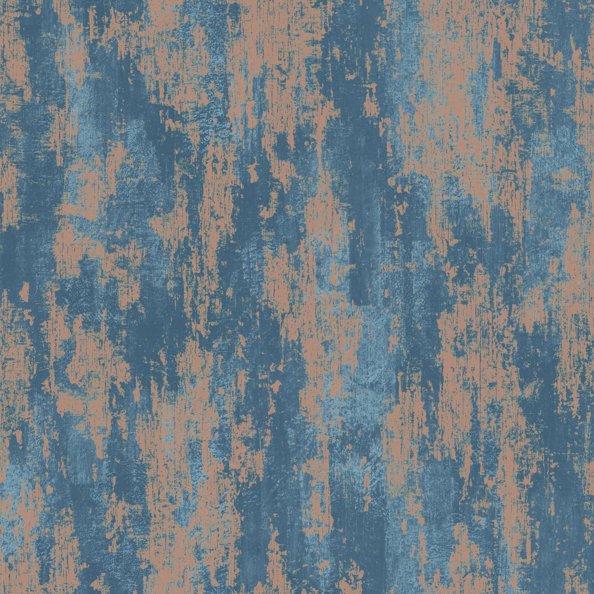 Graham & Brown 104131 Vermeil 56.0-Sq. Feet Blue/Copper Paper Abstract Unpasted Wallpaper