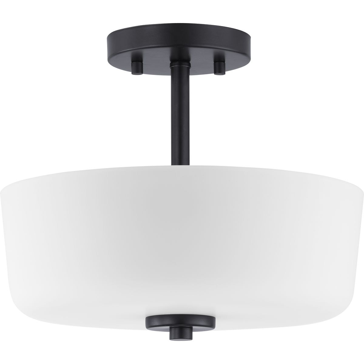 Progress Lighting P350137-031 Tobin 2 -Light 12.25-in Matte Black Semi Flush Mount Light