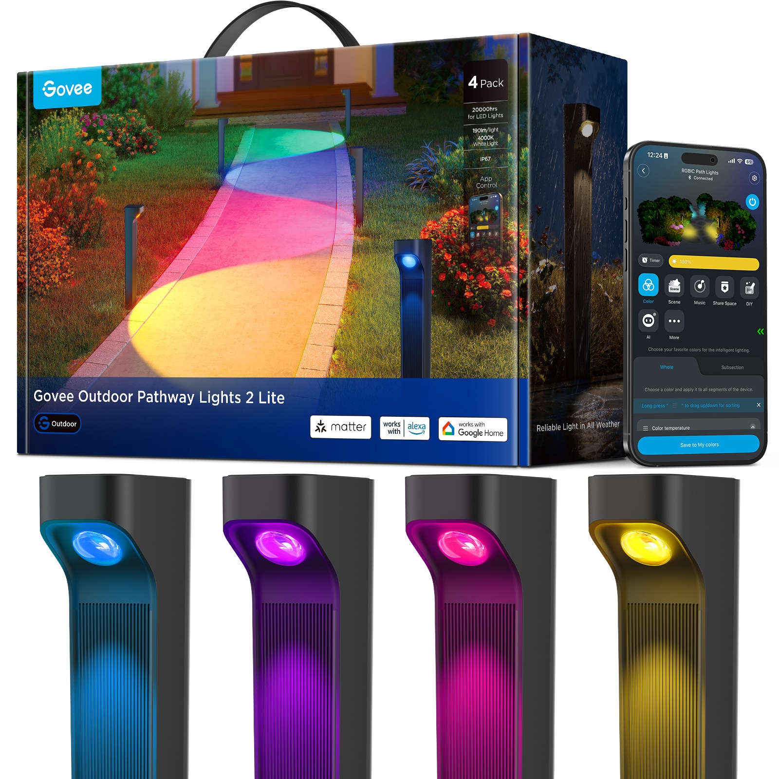 Govee  Outdoor Pathway Lights 2 Lite 4pack
