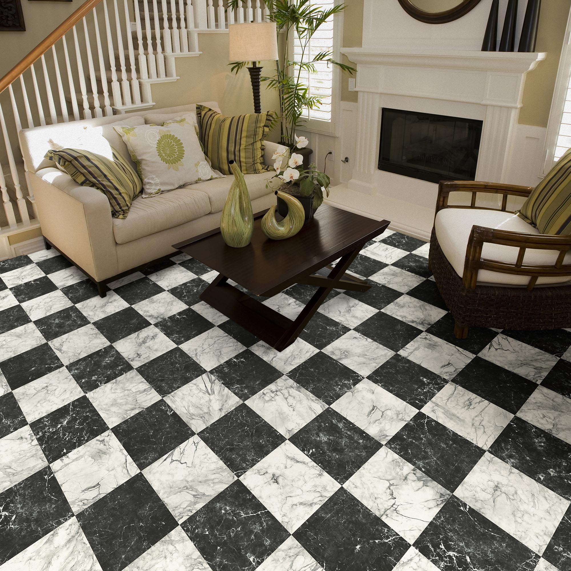 Checkered Luxury Vinyl Flooring
