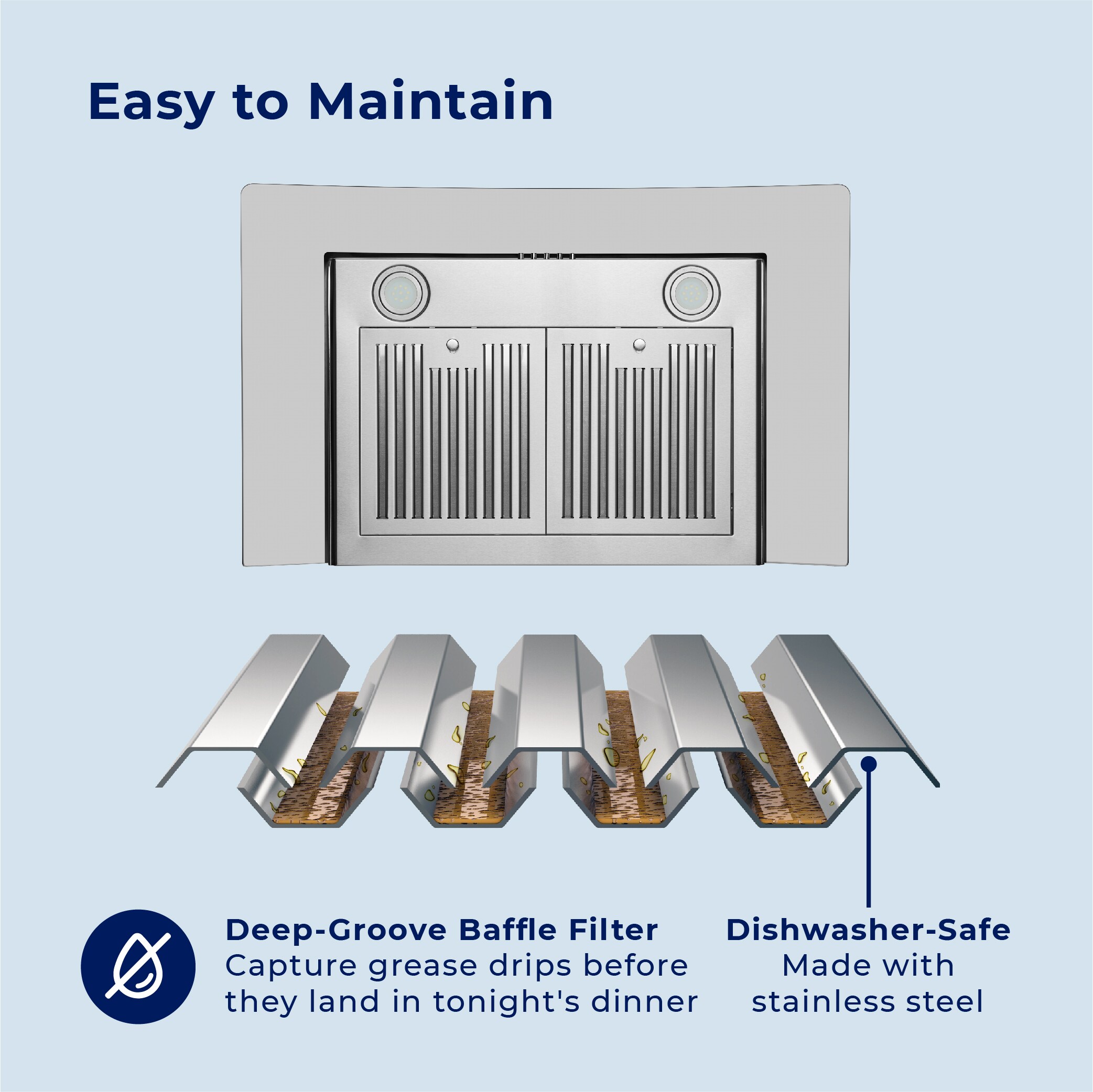 Hauslane Chef 30-in 350-CFM Convertible Stainless Steel Wall