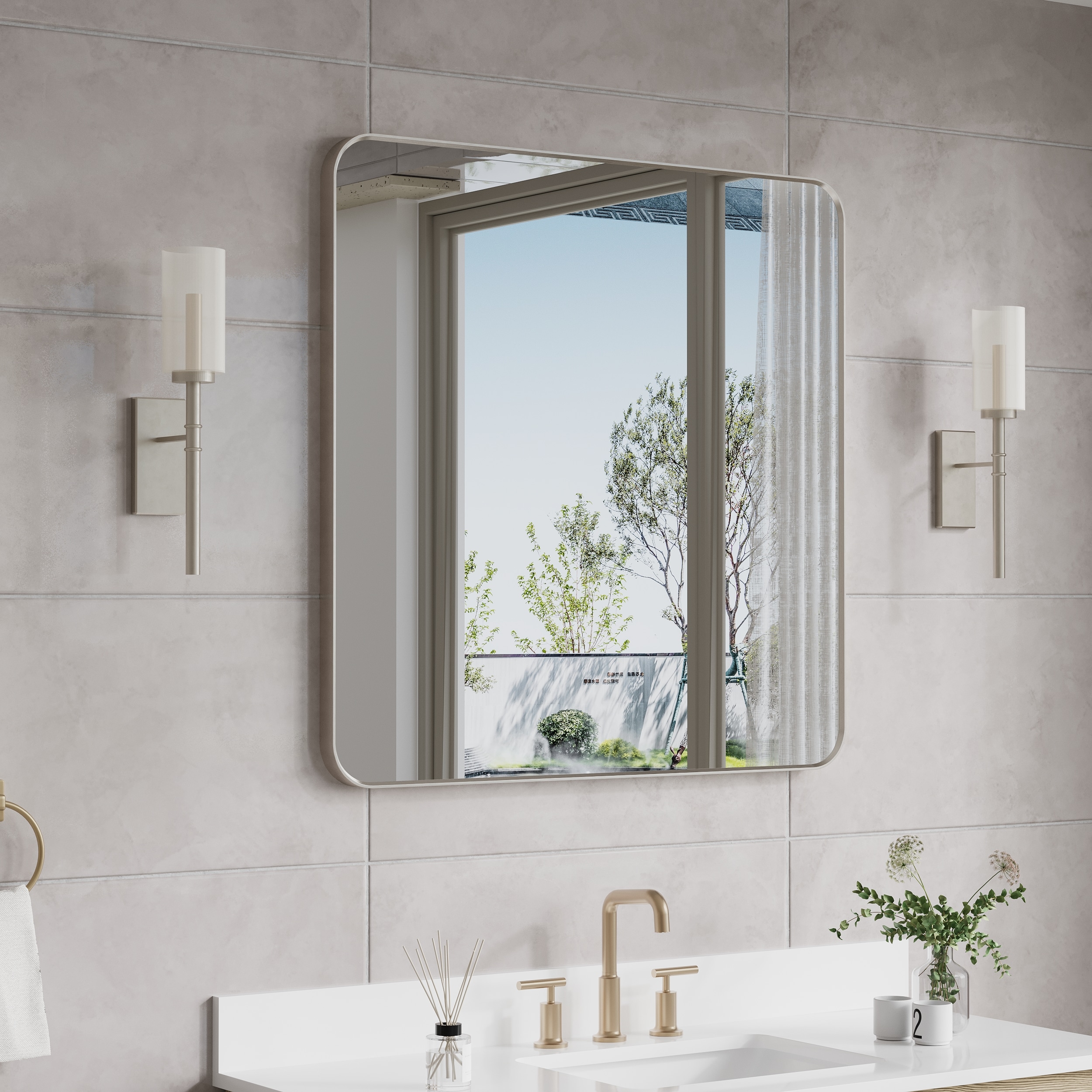 WELLFOR MD2432MR-WT Framed-Bath-Mirrors - View #3
