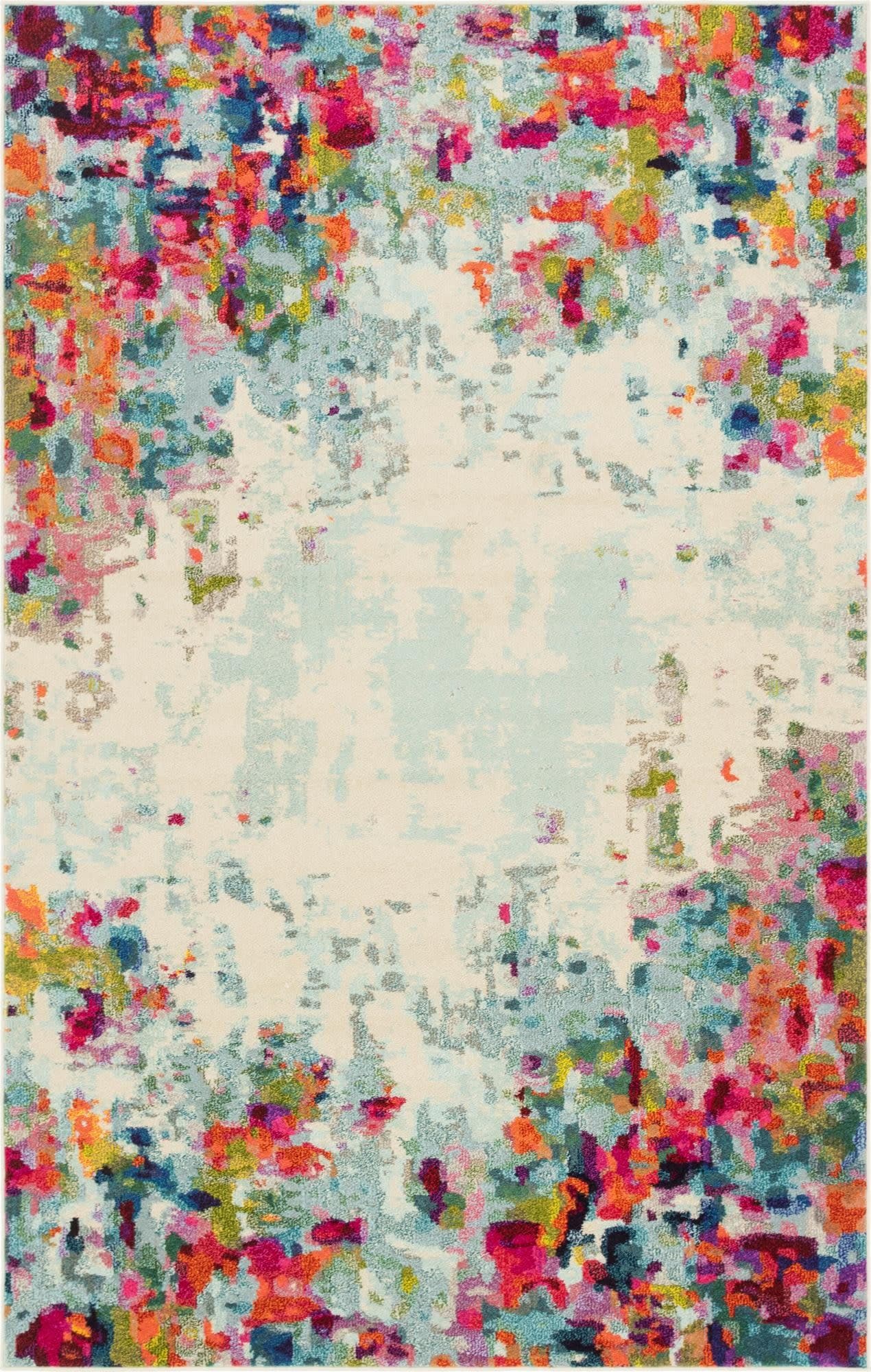 Joyous Multi-Color Abstract 6' x 9' Synthetic Rug