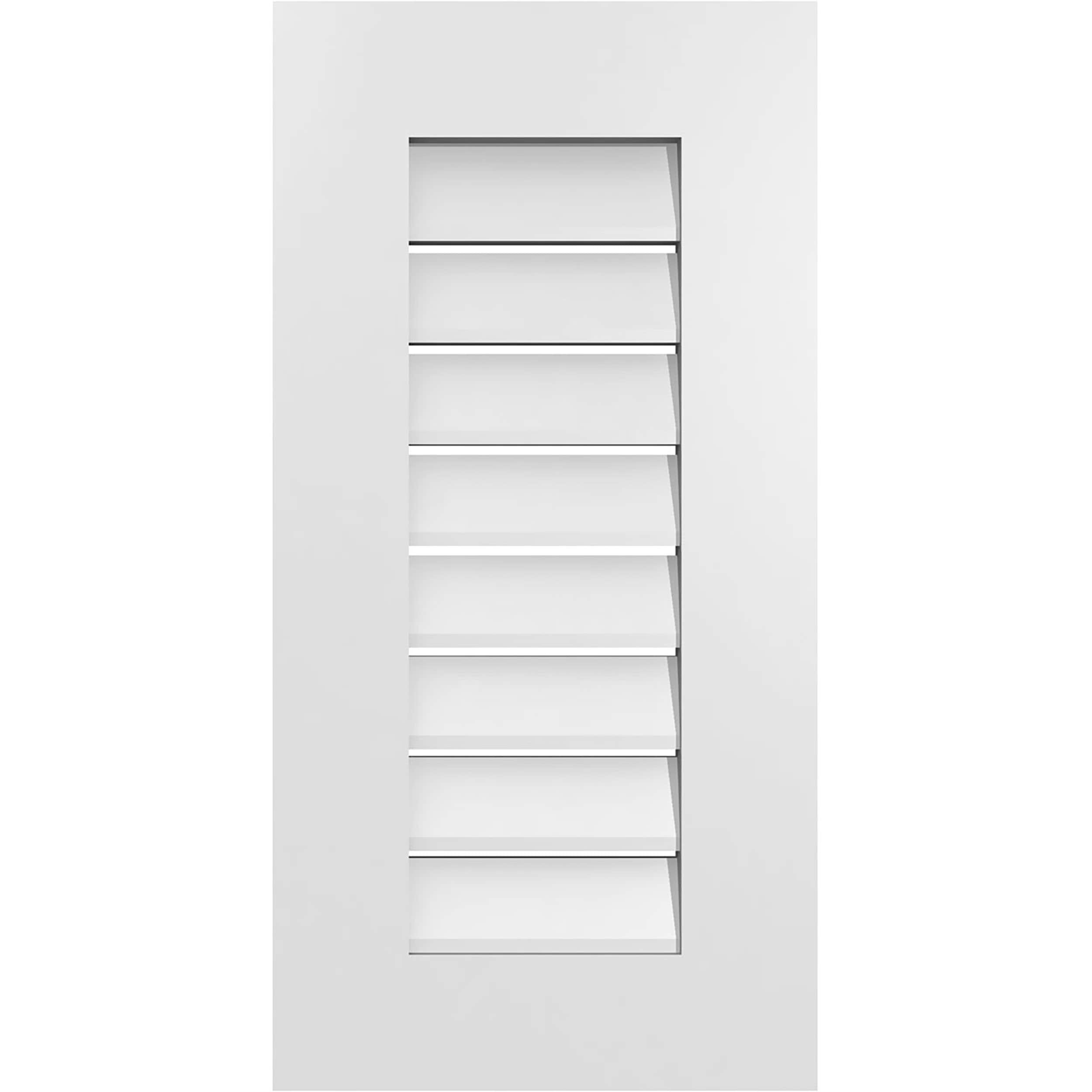 Ekena Millwork GVPVE14X2801SF 14-Inches x 28-Inches Off-white Rectangle PVC Gable Louver Vent