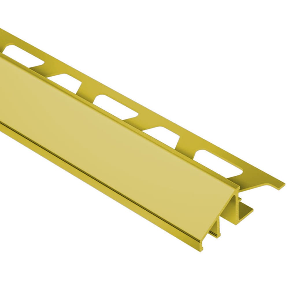 Schluter Systems MU150 Reno-U 0.563-in W x 98.5-in L Solid Brass Brass Reducer Tile Edge Trim