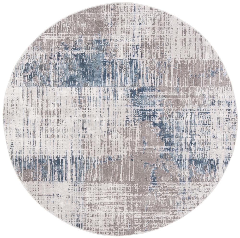 Safavieh CFT874F-7R Craft Perce 7 x 7 (ft) Loomed Polypropylene Gray/Blue Round Indoor Abstract Industrial Area rug