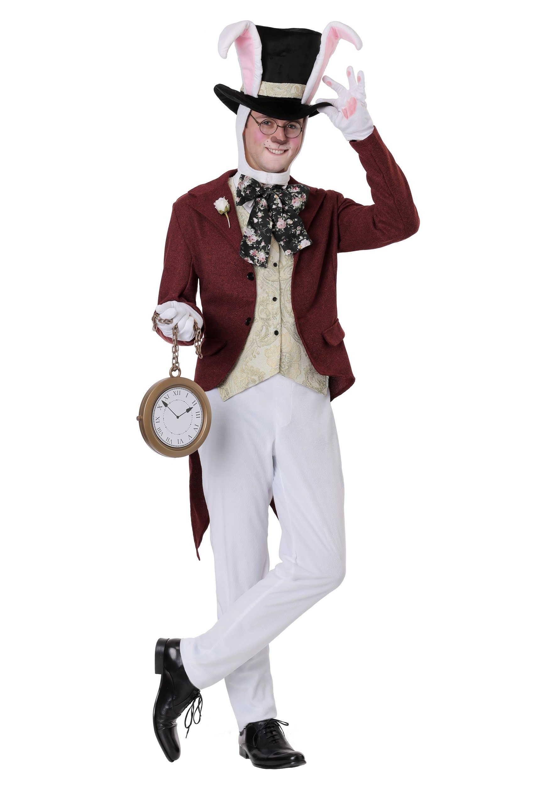 HalloweenCostumes.com FUN Costumes White Rabbit Men's Costume Storybook Costumes Large