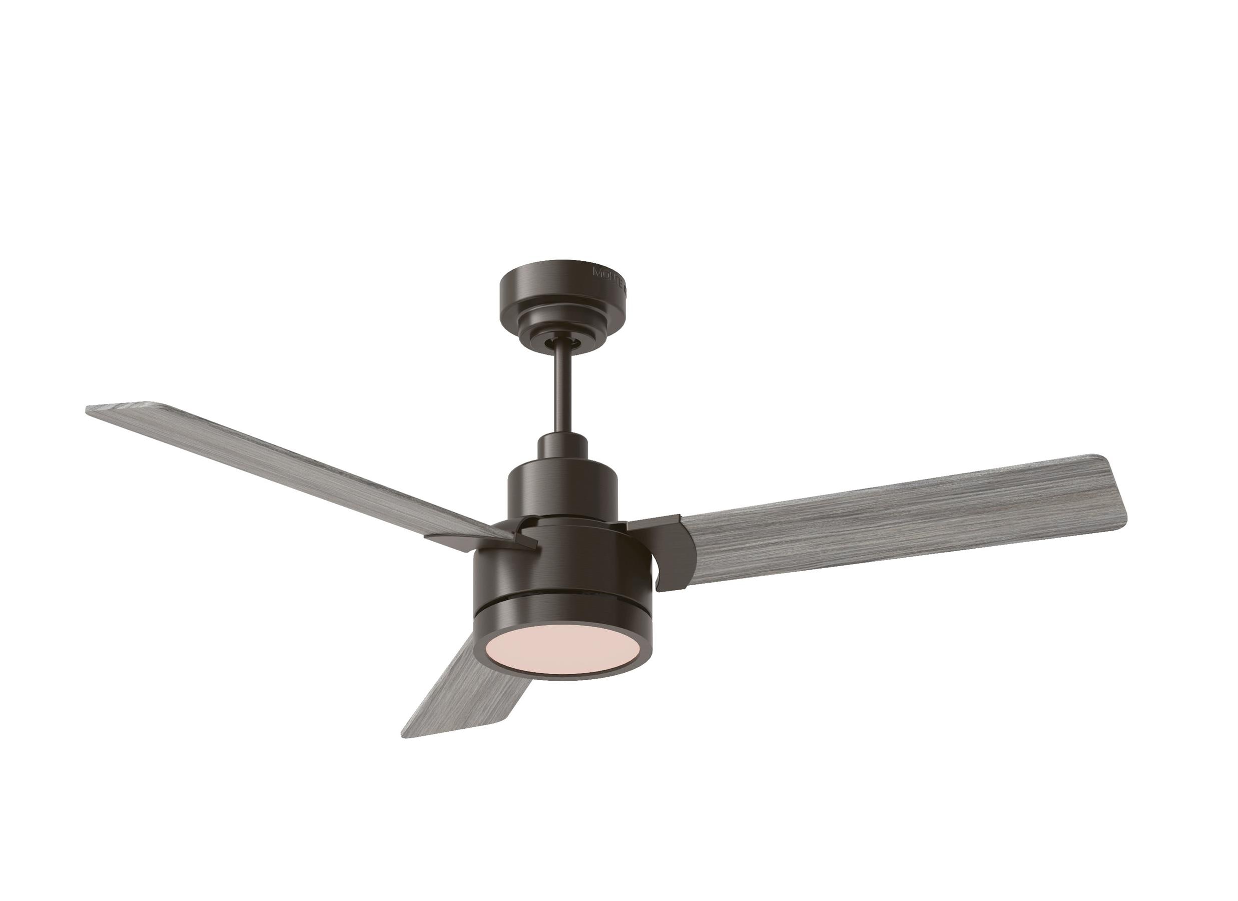 Generation Lighting 3JVR52AGPD Jovie 52-in Integrated LED Aged Pewter with Light Grey Weathered Oak Blades Propeller Ceiling Fan With Light ( 3 -Blade )