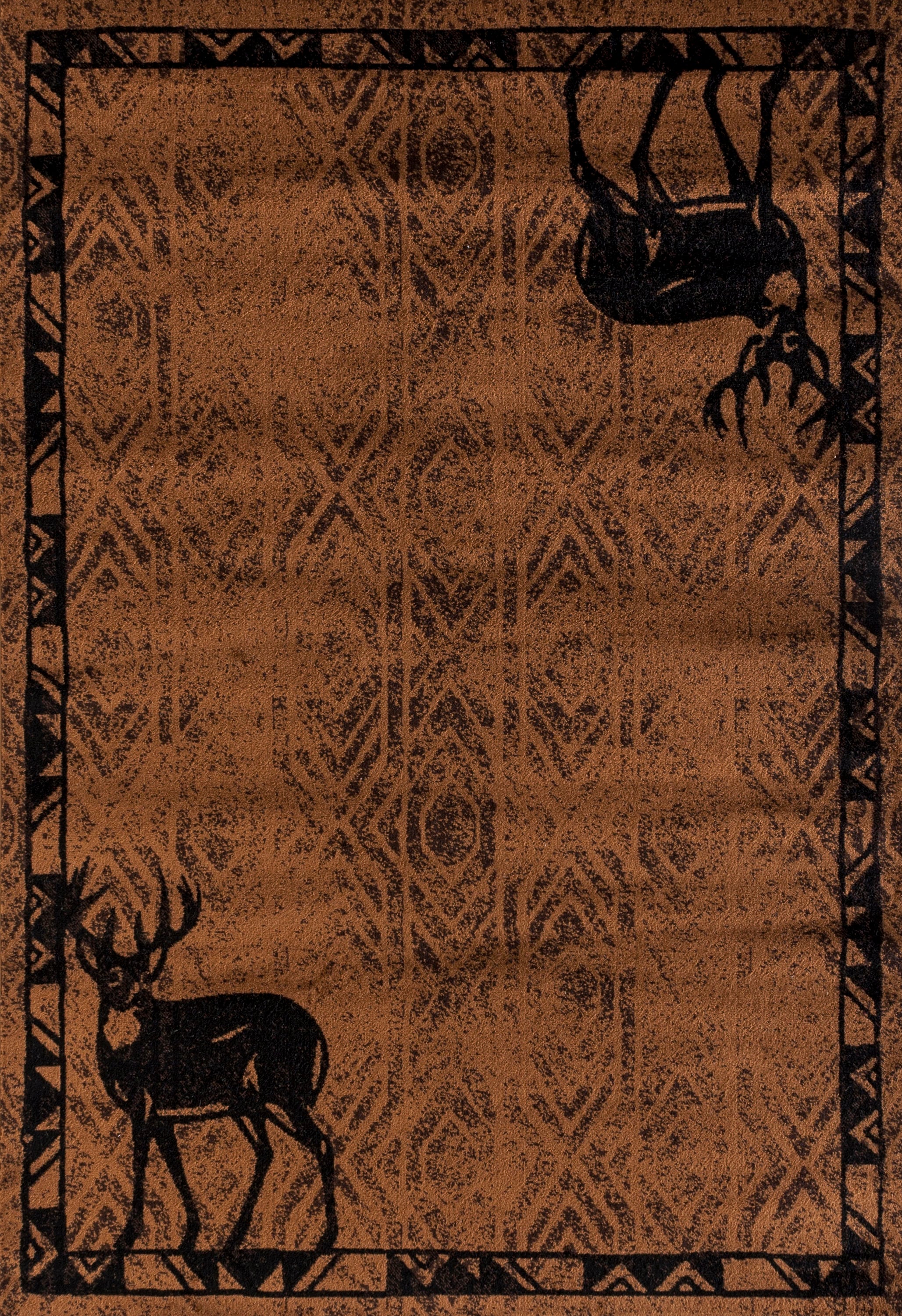 United Weavers Of America 712 30950 58 Woodside 5 x 7 (ft) Polypropylene Brown Rectangular Indoor Abstract Area rug