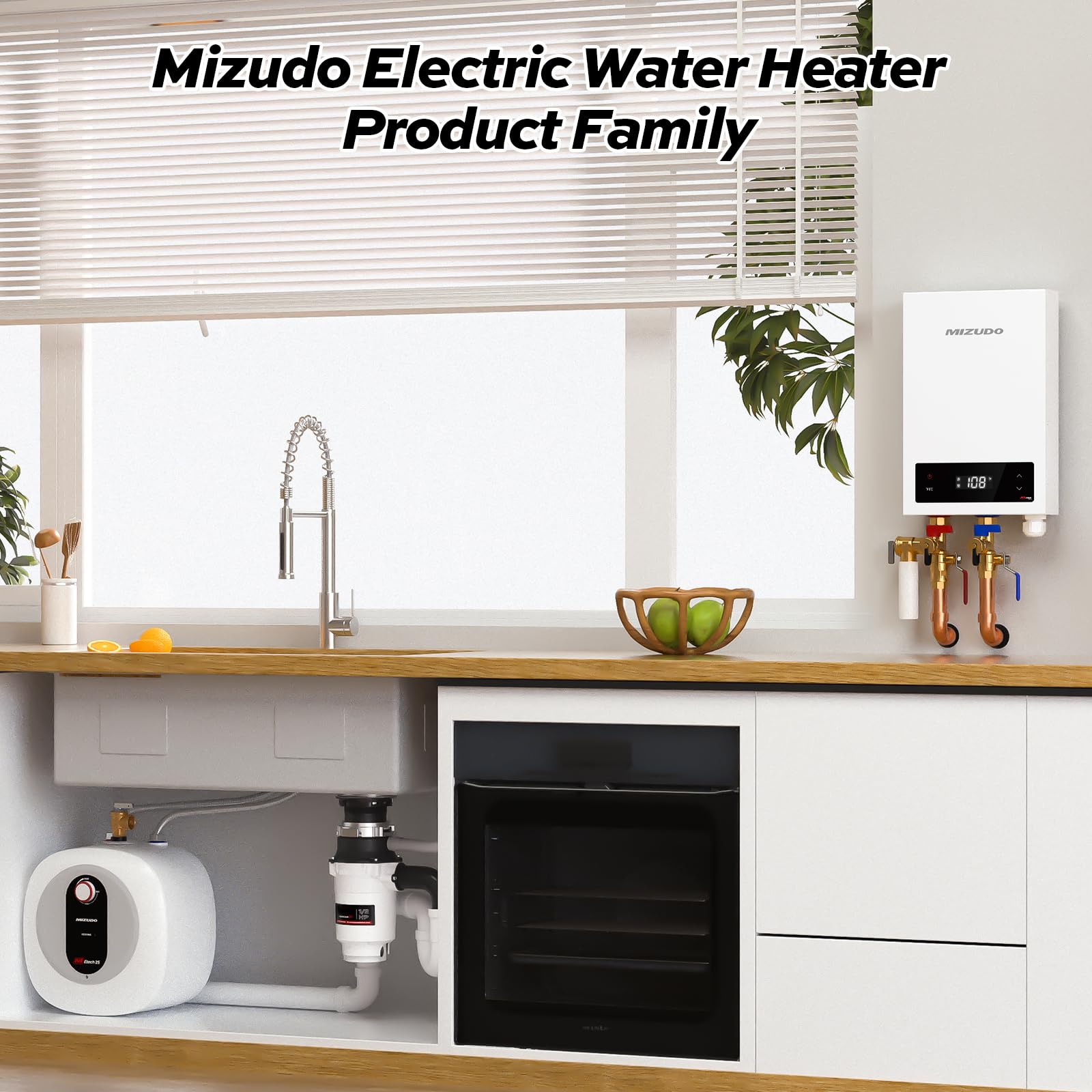 Mizudo MIZUDO Electric Tankless Water Heater, 11KW 240-Volt 