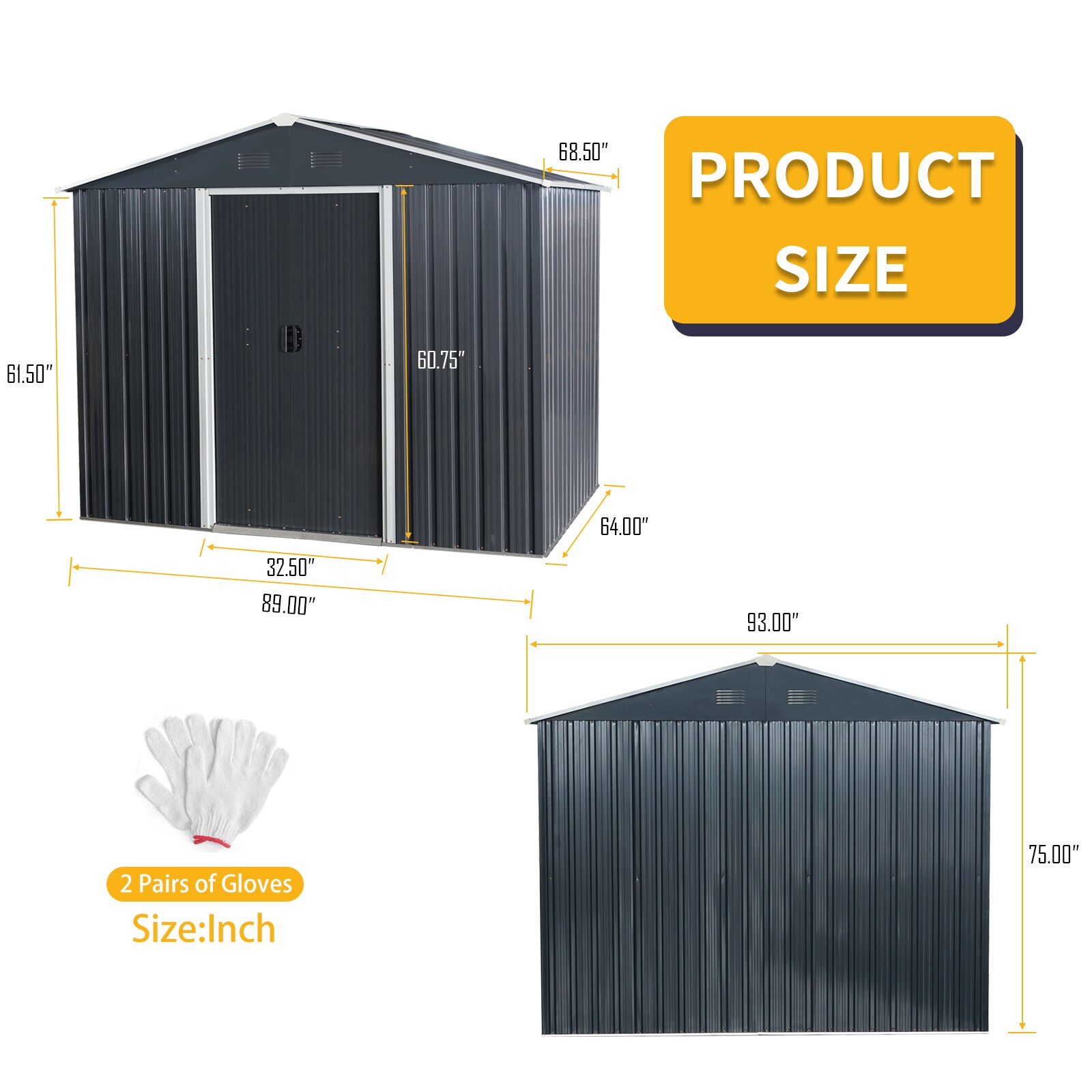 WELLFOR TWSG031-NA Metal-Storage-Buildings-Sheds - View #2