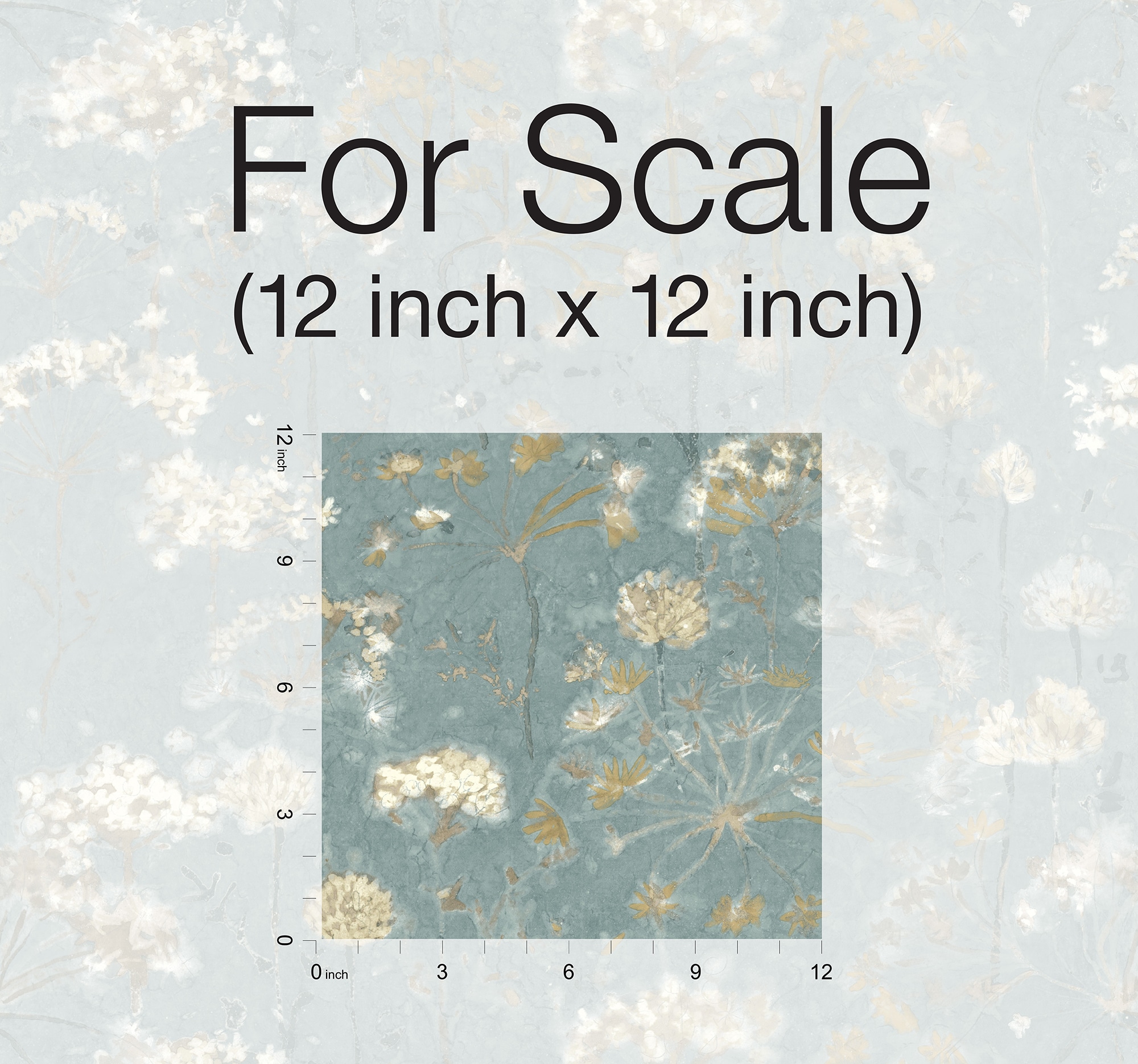 Blue Floral Self-Adhesive Removable Wallpaper Roll