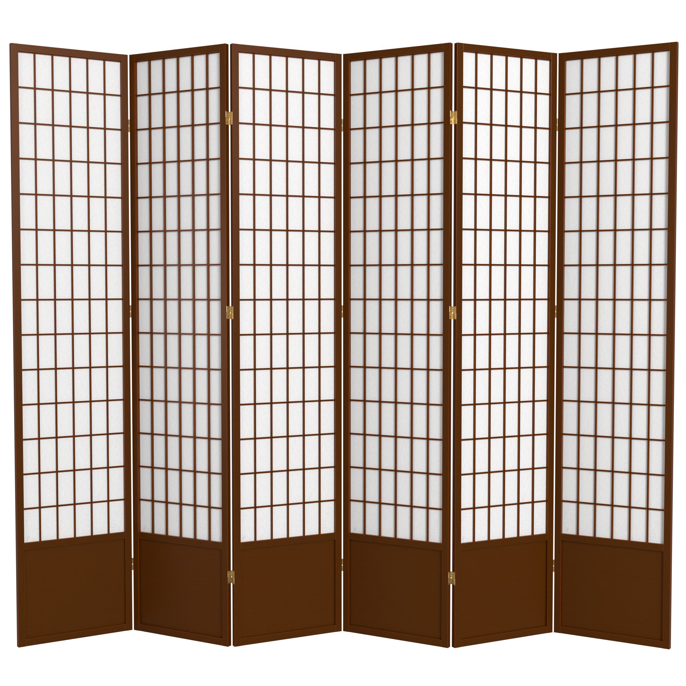 Red Lantern 84WP-WAL-6P 6-Panel Walnut Wood Folding Shoji Style Room Divider