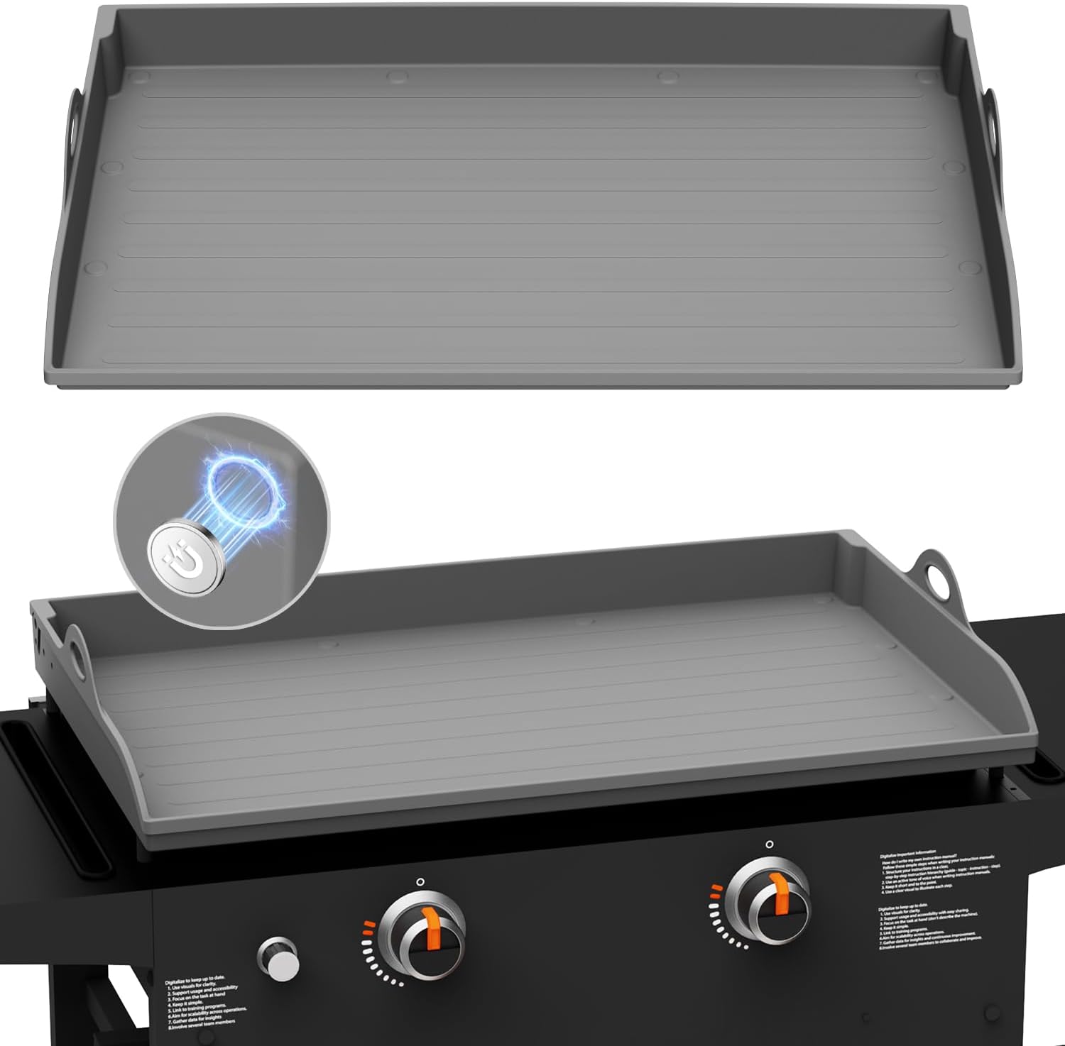 Protebox B0FCMJ7SC5 Magnetic Silicone Griddle Cover for Blackstone 28 Inch Silicone Grill Mat Upgraded Heavy Duty Omnivore Griddle Top Cover for Blackstone Accessories Protect Grill from Rust Dirt