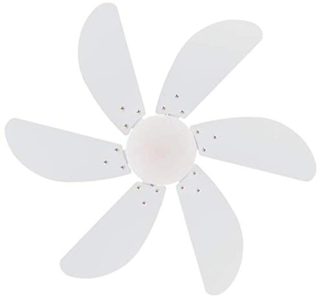 30'' White LED Ceiling Fan with Frosted Glass Light
