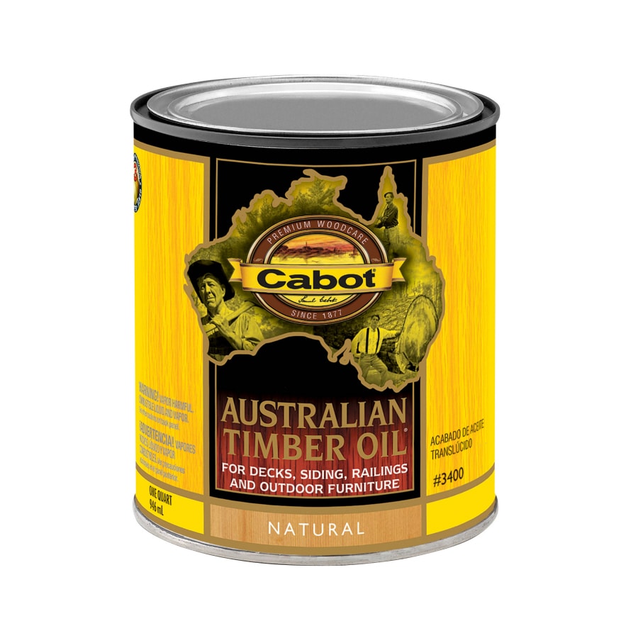 Cabot Australian Timber Oil 140.0003400.005 Australian Timber Oil Pre-tinted Natural Transparent Exterior Wood Stain and Sealer (1-quart)