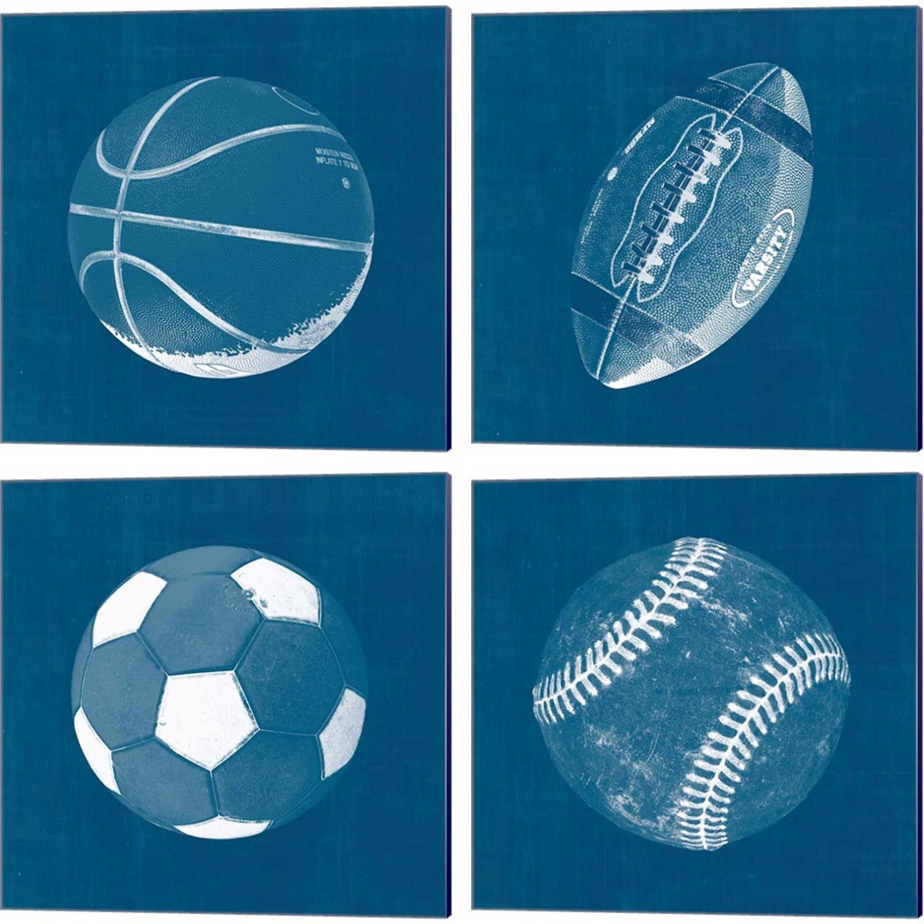 Metaverse Corporation PLI761975 Ball Four Blueprint I, Ii, Iii and Iv Wild Apple Portfolio 14-in H x 14-in W Sports Print on Canvas