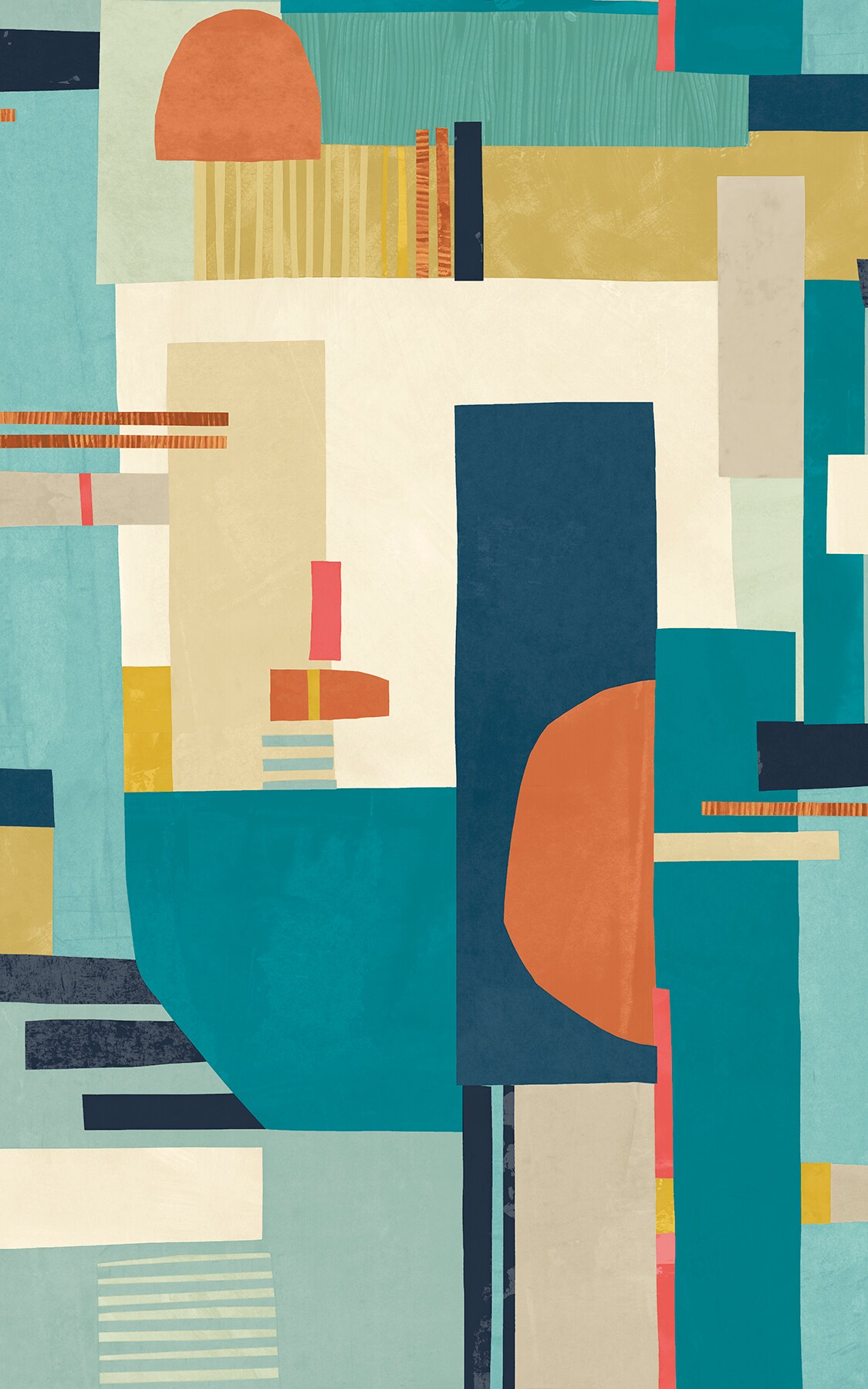 ohpopsi CEP50131W Rhodes Teal Blocs Wallpaper
