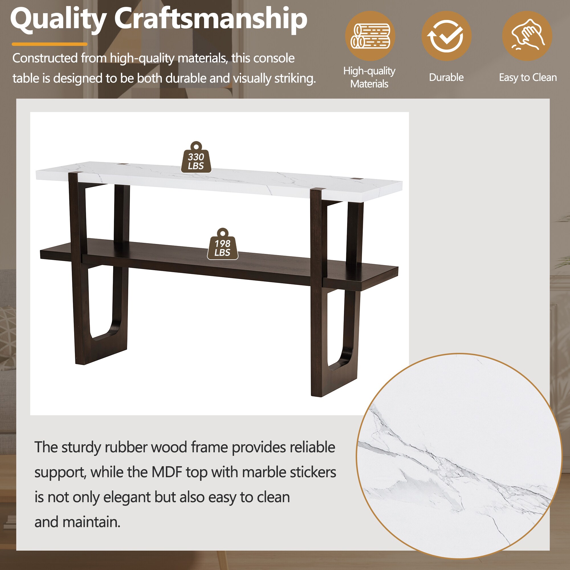 SINOFURN SYA330166BN Console-Sofa-Tables - View #3