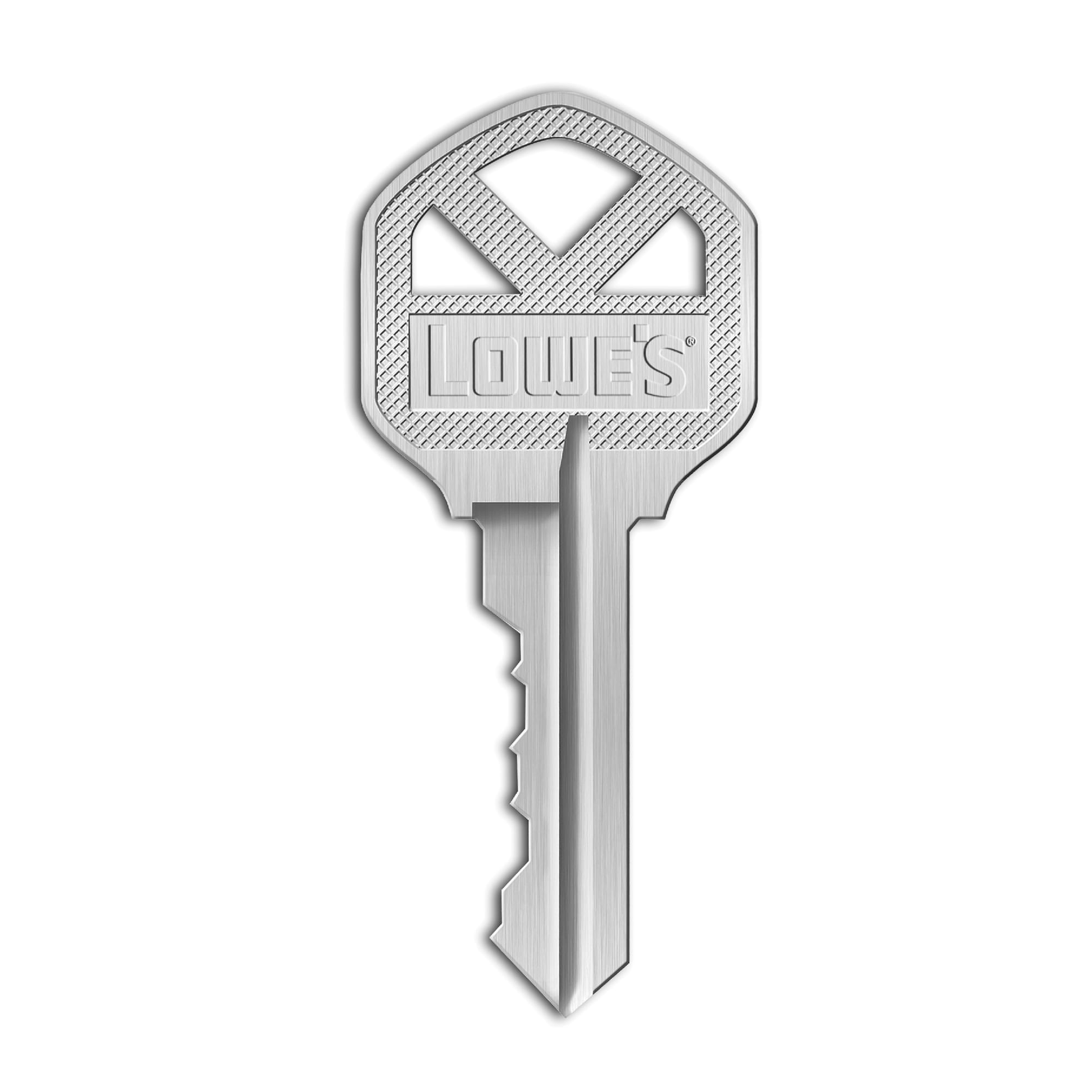 Lowe's Nickel Plated Brass House/Entry Key Blank