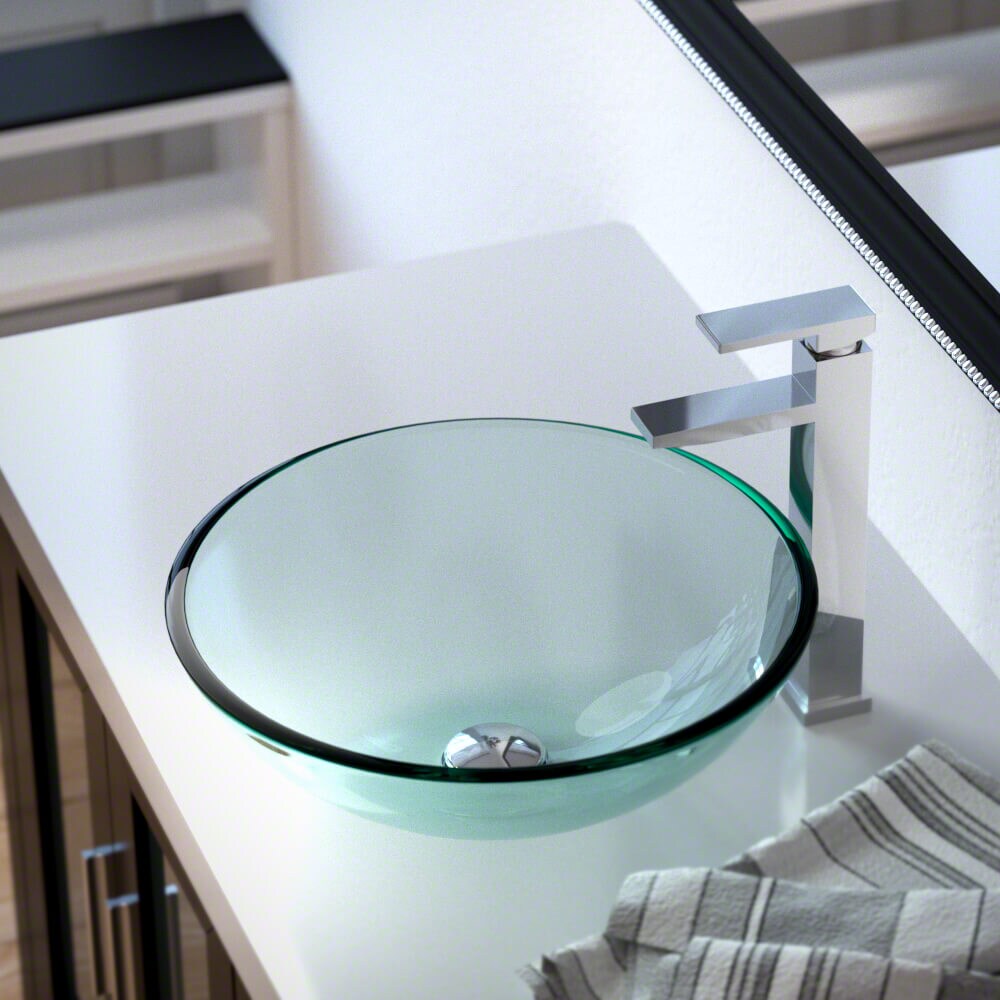 MR Direct Glass Vessel Sink in Crystal