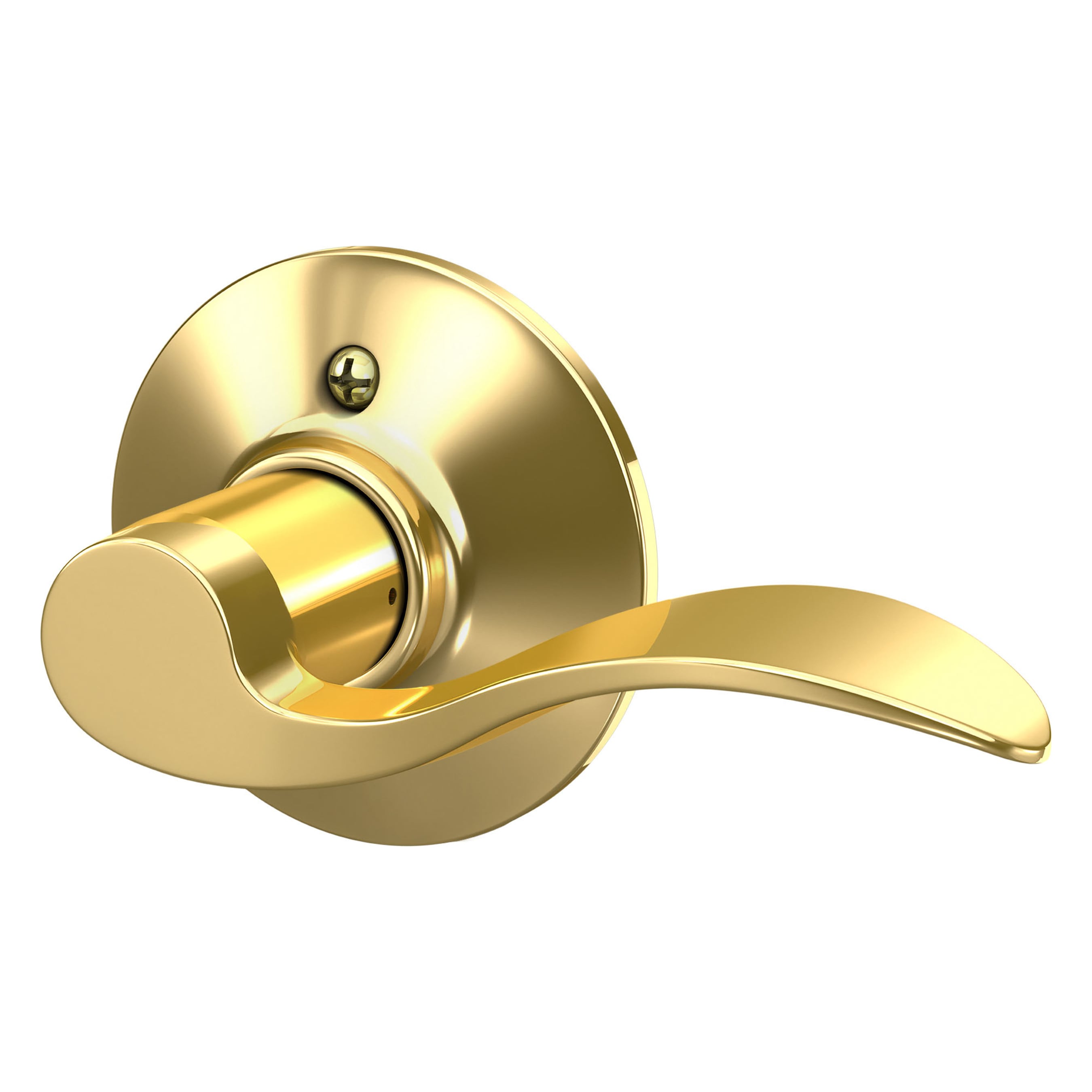 Schlage F170 V ACC 605 RH Accent Bright Brass Right-handed Interior Hall/Closet Dummy Door Handle