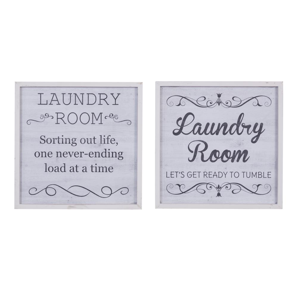 Grayson Lane 14.5-in W x 14.5-in H Wood Laundry Wall Phrases Wall ...
