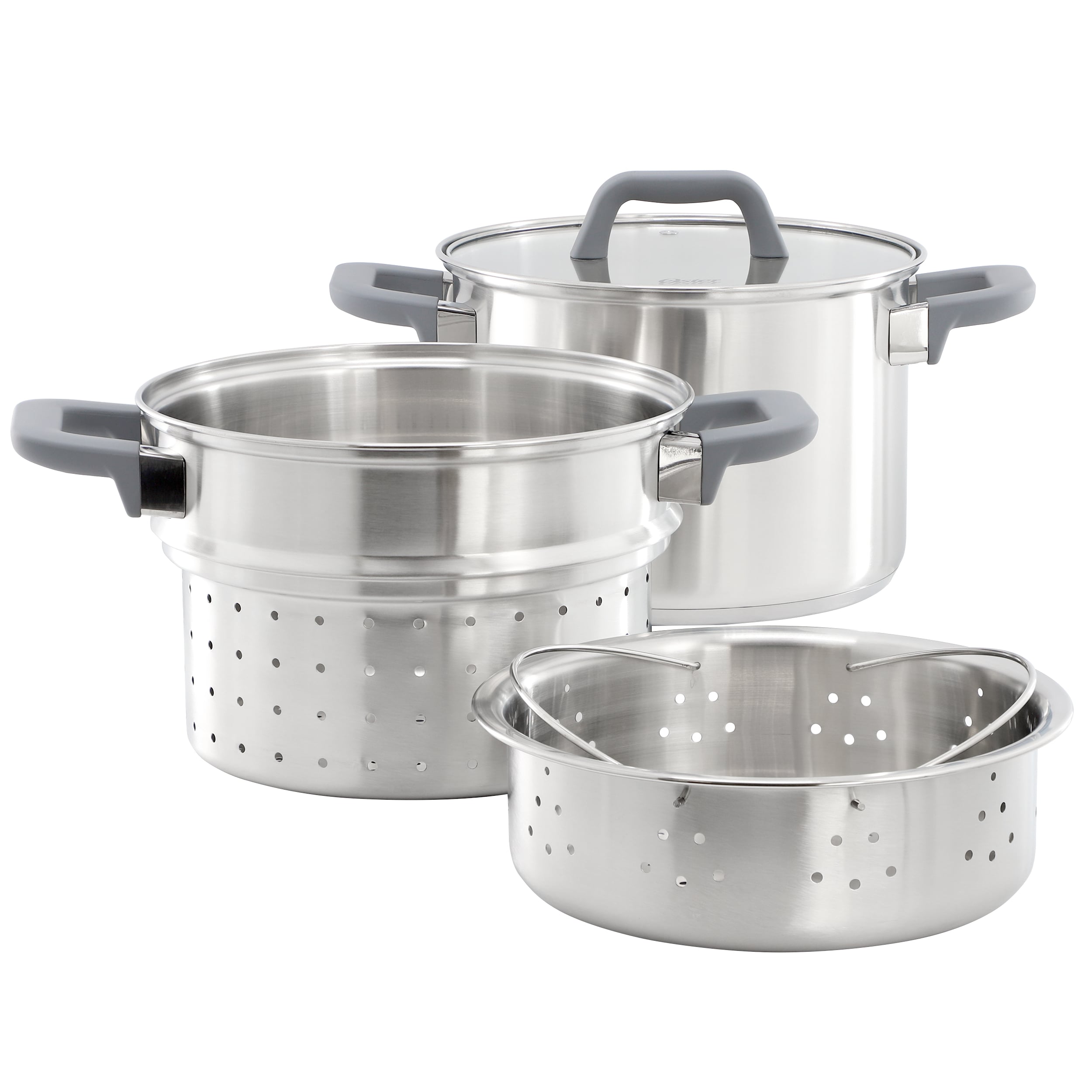 Oster  Beauford 4 Piece 5 Quart Stainless Steel Stock Pot with Inserts