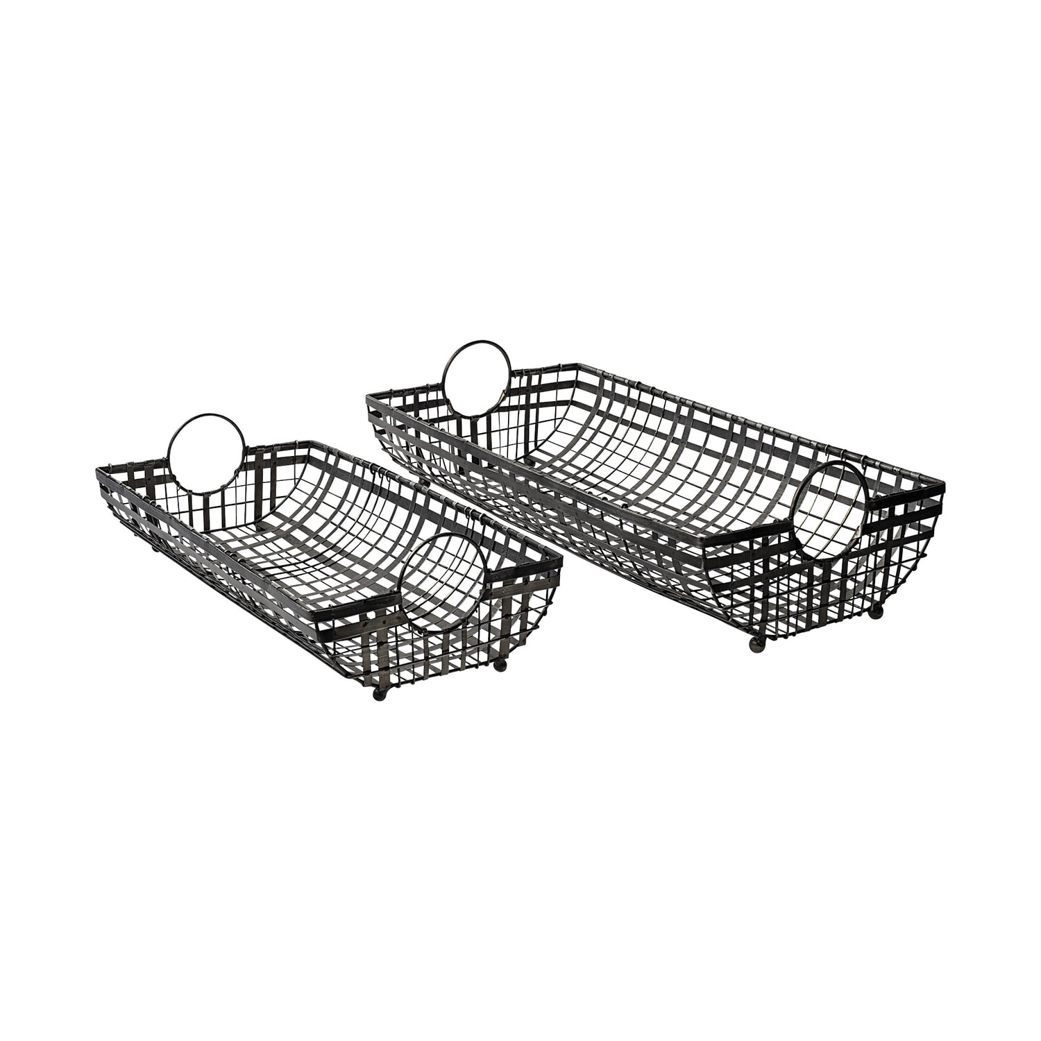 HomeRoots 4000376049 6.5-in x 12-in Gray Rectangle Serving Tray