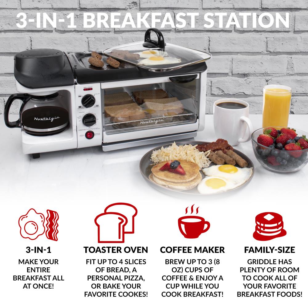 SPT 3-in-1 Breakfast Maker, Stainless Steel & Black