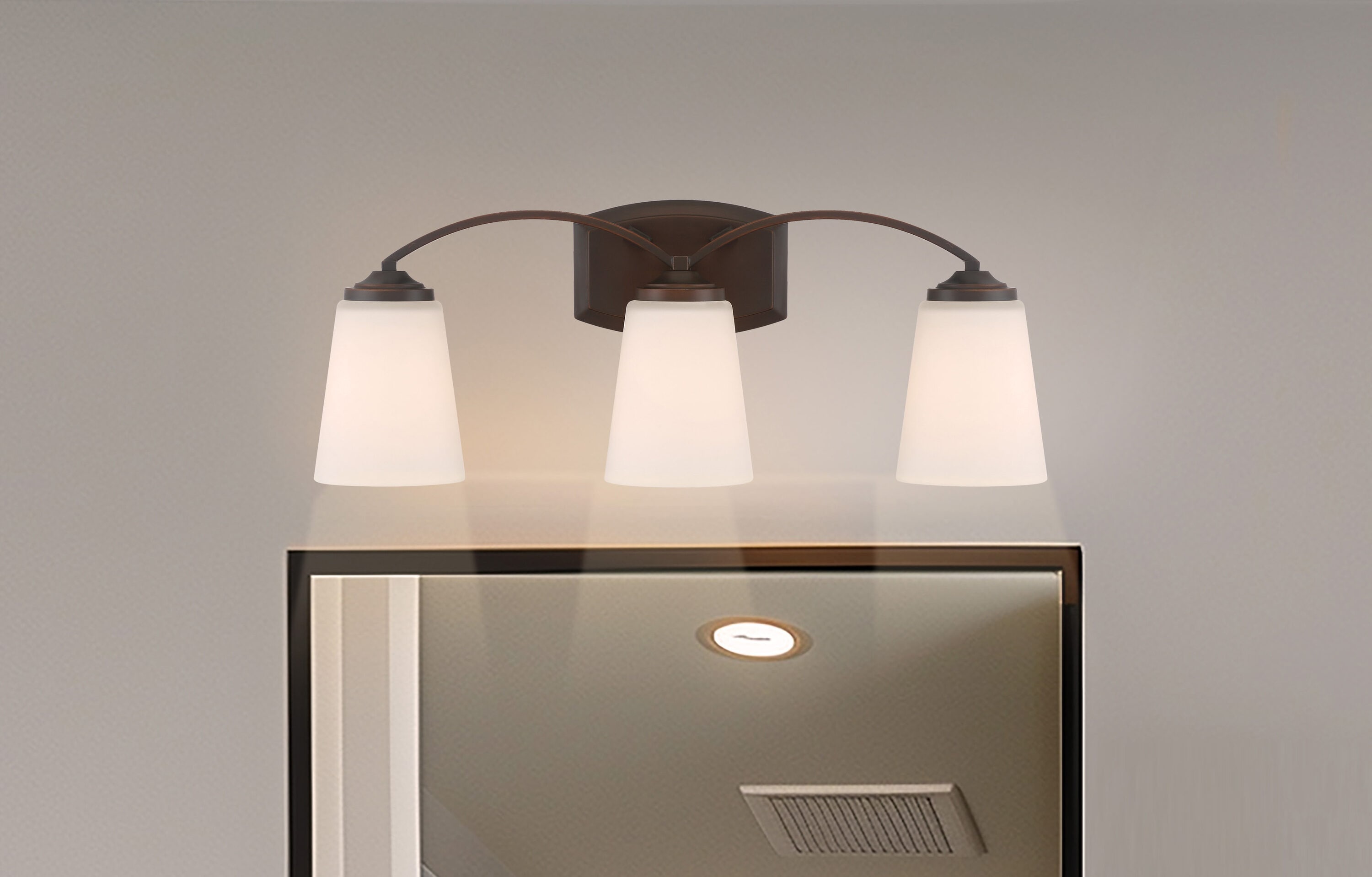 Minka Lavery 6963-284 Overland Park 22.75-in 3 -Light Antique Bronze Transitional Vanity light bar