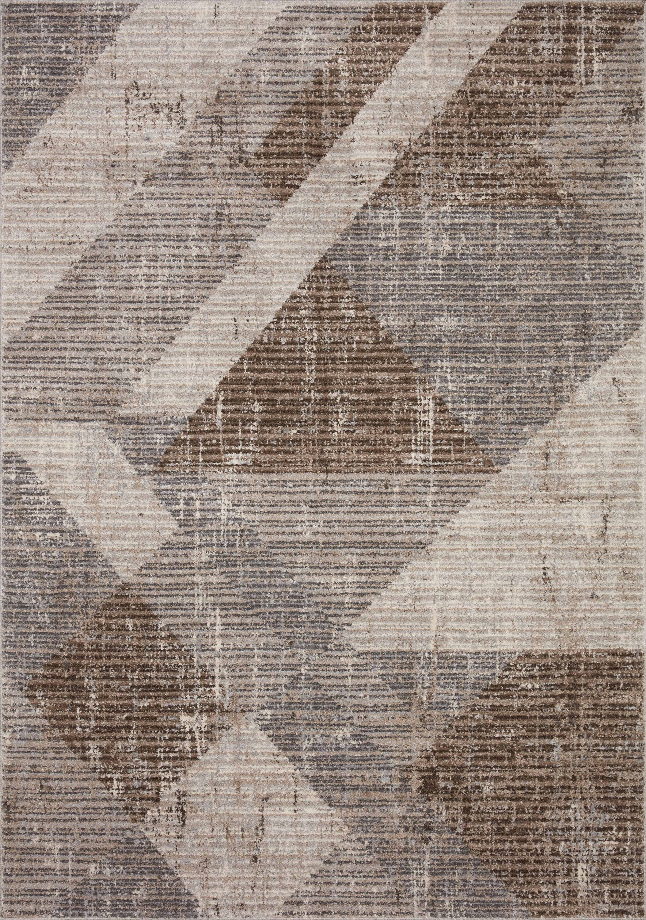 Austen Stone Bark 6'7" x 9'2" Gray Geometric Wool-Blend Area Rug