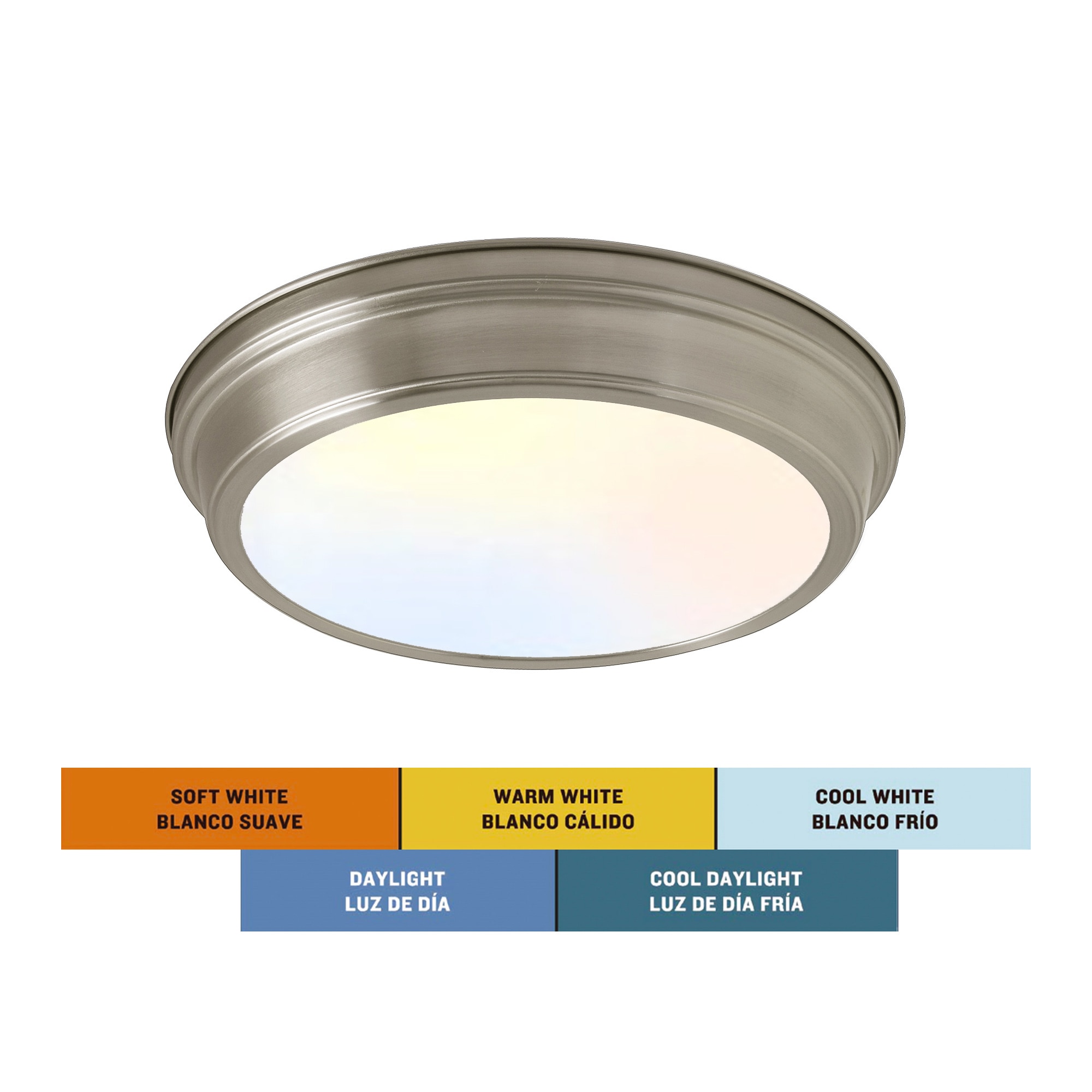 Project Source the Light at department STAR 13-in in Nickel ENERGY LED Brushed Mount Lighting 1-Light Bella Mount Flush Flush