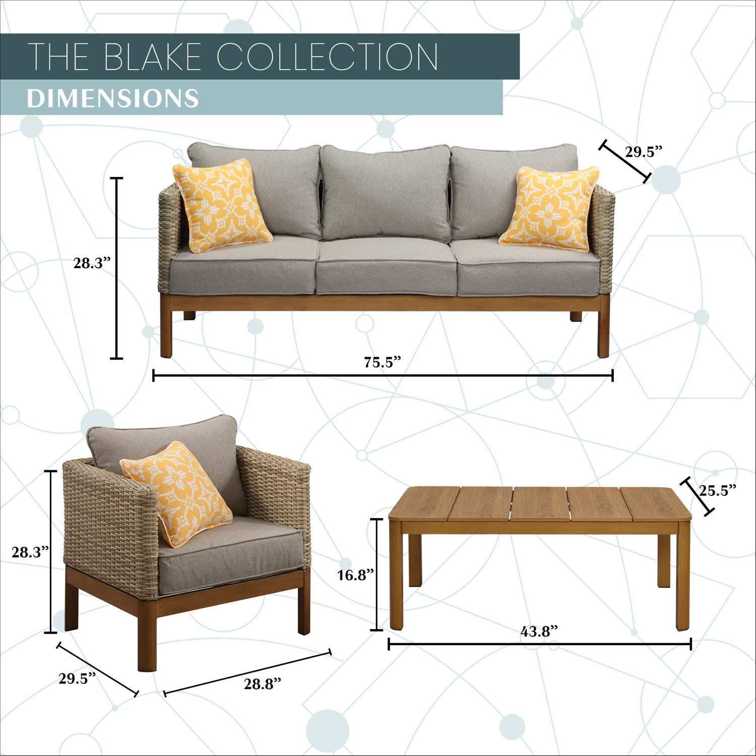 Mod Furniture BLAKE4PC-GRY Patio-Conversation-Sets - View #3