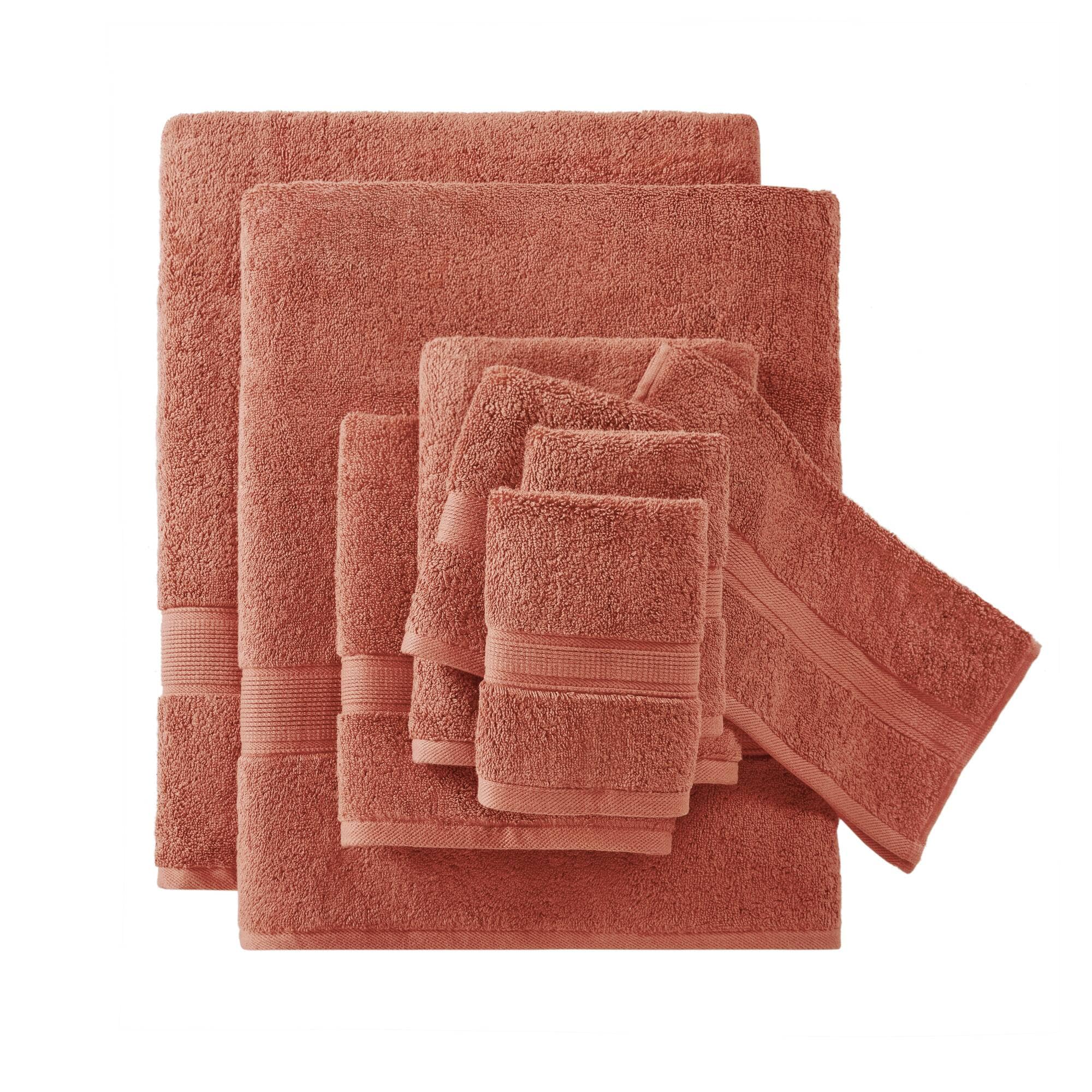 Madison Park Signature MPS73-195 8-Piece Coral Cotton Quick Dry Bath Towel Set (800 GSM)