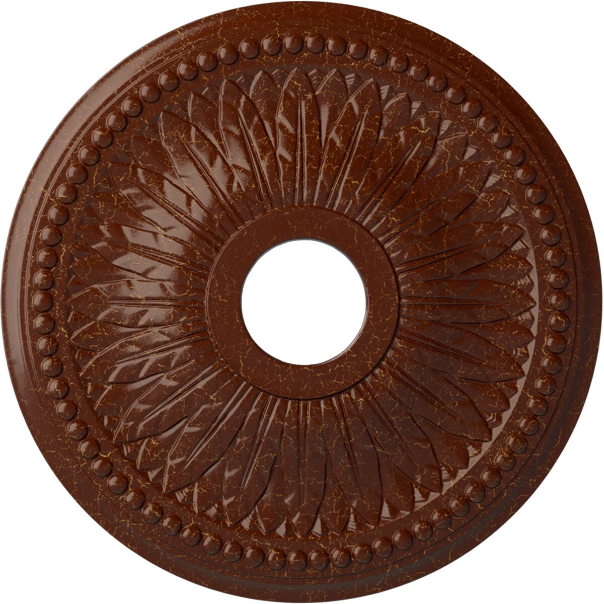 Ekena Millwork CM18BIBMC Bailey 18-in W x 18-in L Painted Burnished Mahogany Crackle Polyurethane Whole Ceiling Medallion