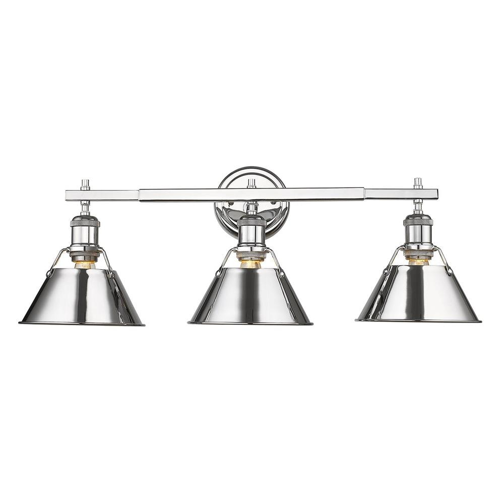 Golden Lighting Orwell 24.25-in 3-Light Chrome with Chrome Shades ...
