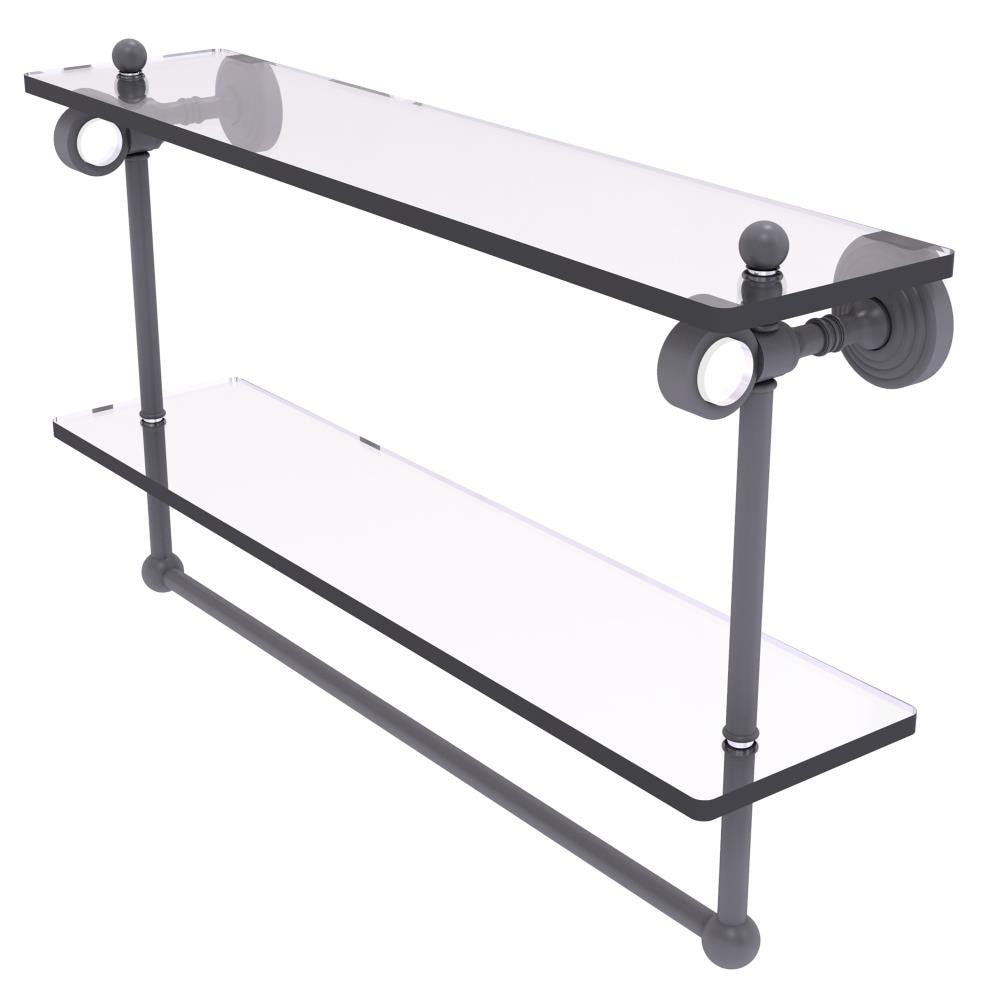 Allied Brass PG-2TB-22-GYM Pacific Grove Matte Gray 2 -Tier Wall mount Bathroom Shelf ( 22-in x 13-in x 5-in )