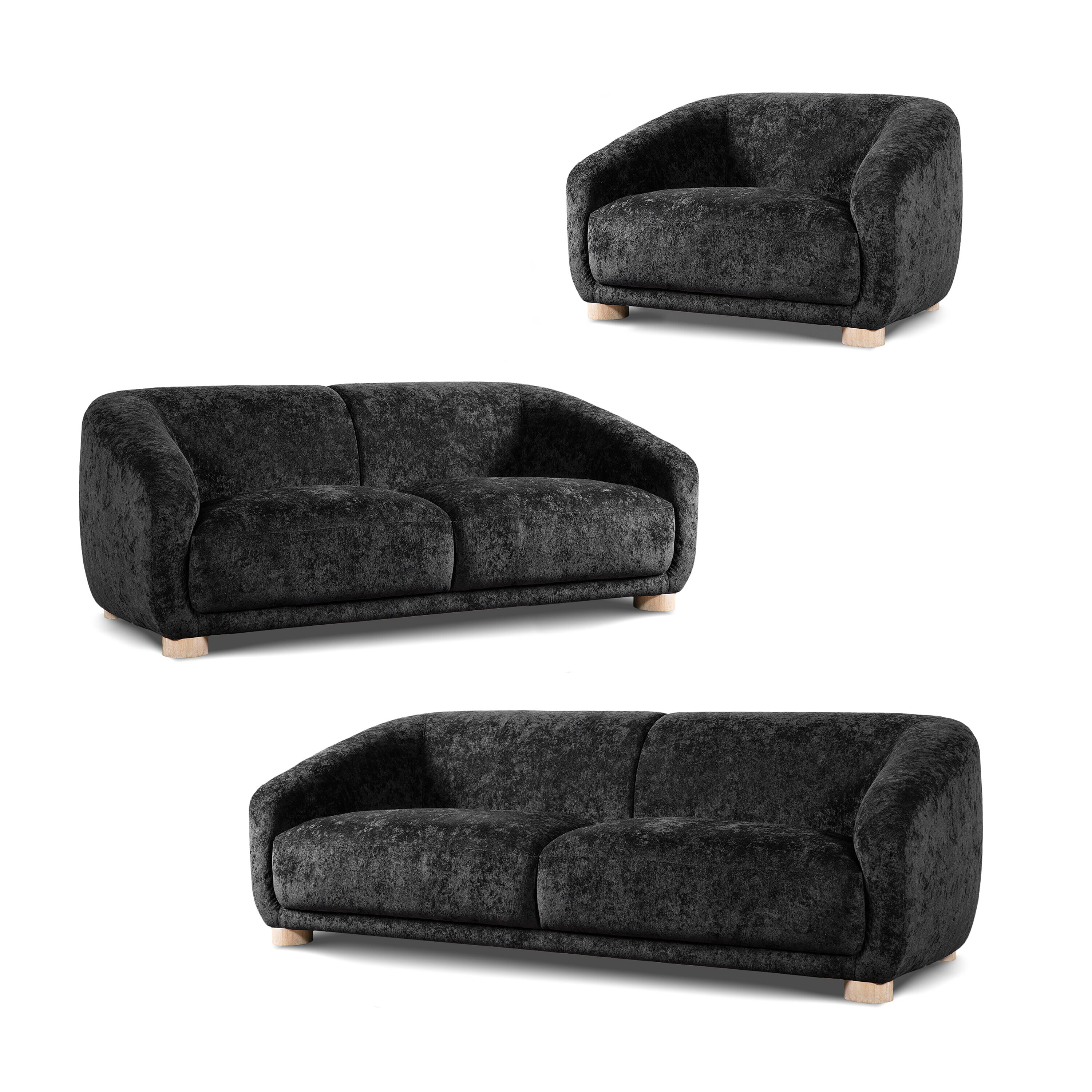 Furniture of America IDF-61006BK-3PC Living-Room-Sets - View #2